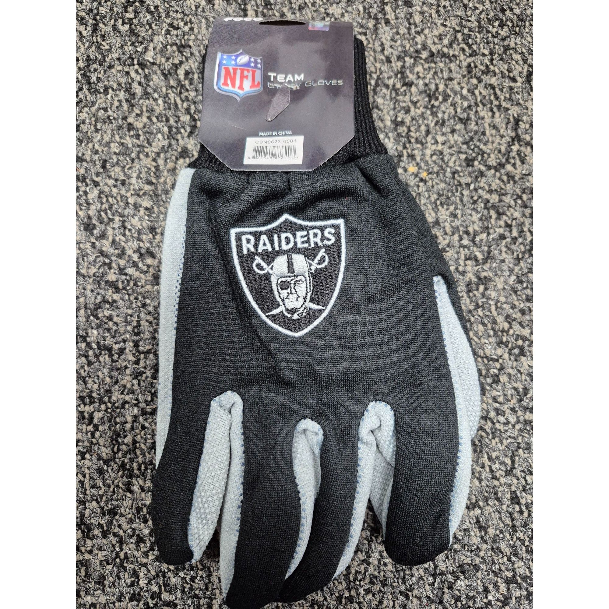 NFL NFL Raiders Team Gloves Black & Gray Size ONE SIZE - 1 Thumbnail