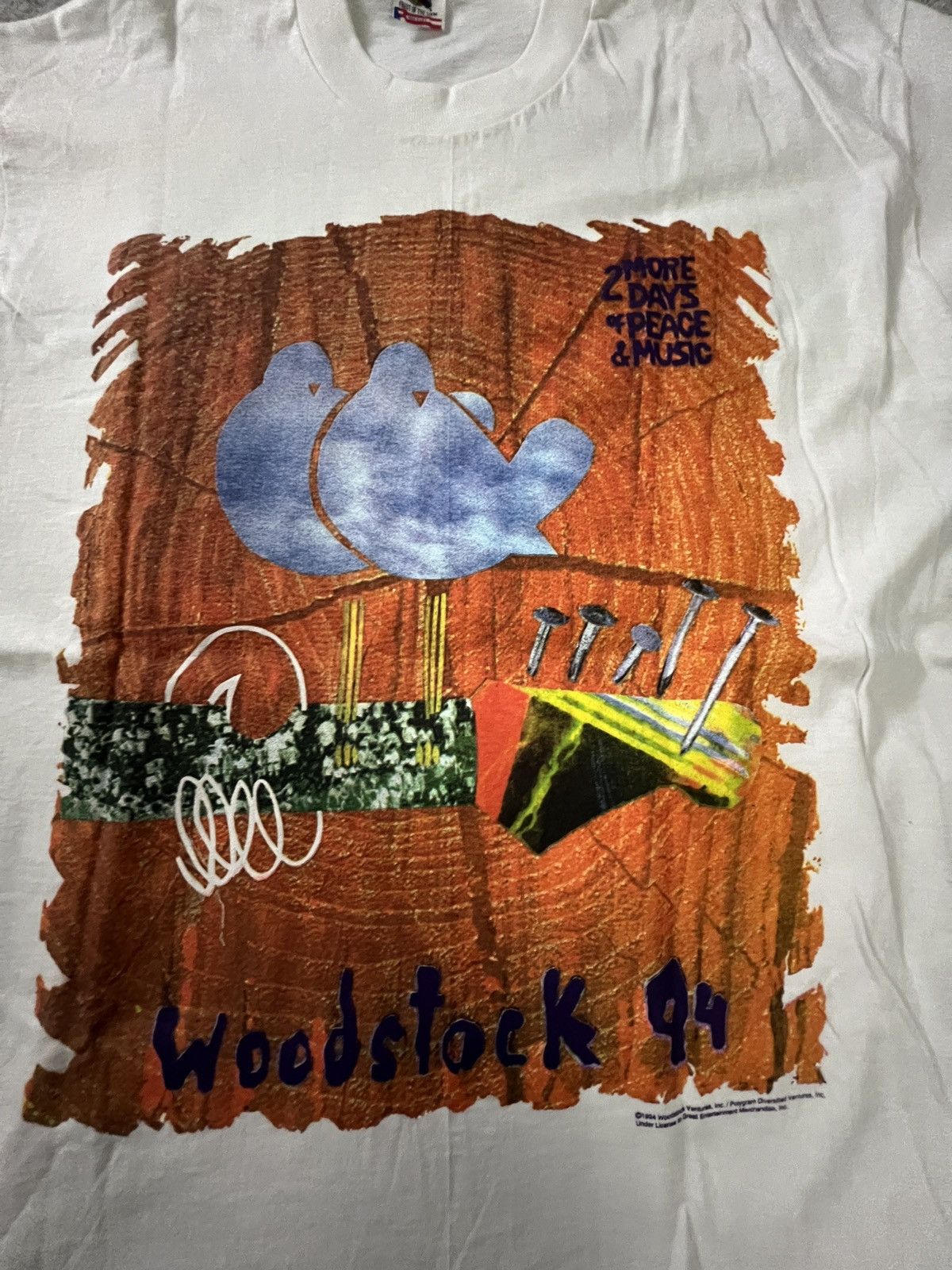 Fruit Of The Loom Vintage woodstock 94 t shirt Size US XL / EU 56 / 4 - 3 Thumbnail