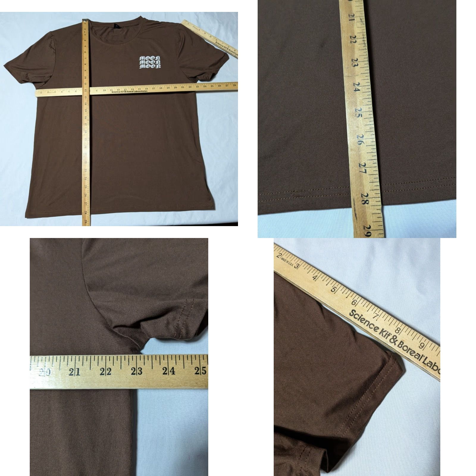 Vintage ROMWE Moon Moon Moon Men XL Brown Double-Sided T-Shirt EUC Crew Neck Short Sleeve Graphic Print Logo All Seasons Size US XL / EU 56 / 4 - 8 Thumbnail