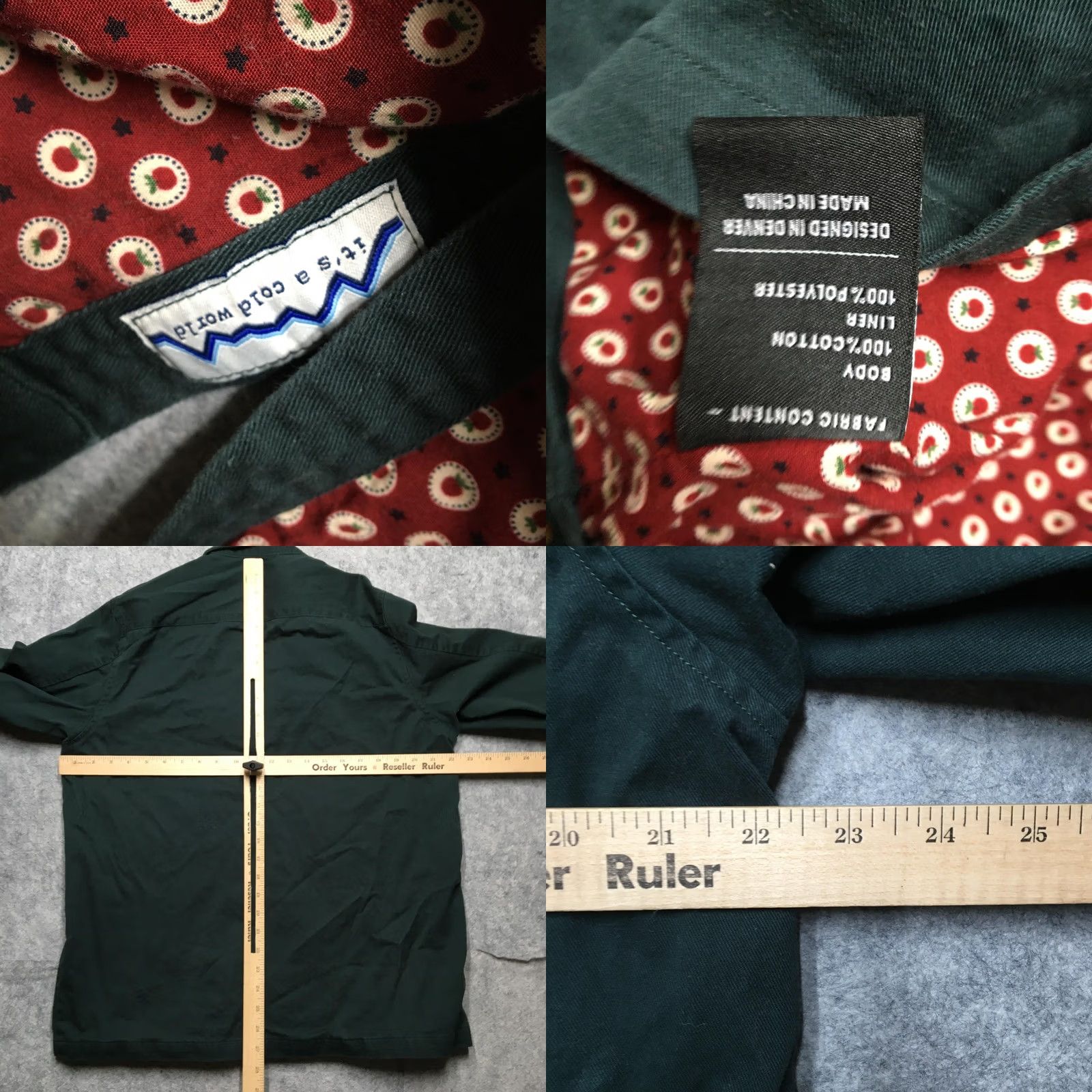 Vintage Jiberish Shirt Mens Large Green Twill Lined Button Up Workwear Casual Shacket Size US L / EU 52-54 / 3 - 8 Thumbnail