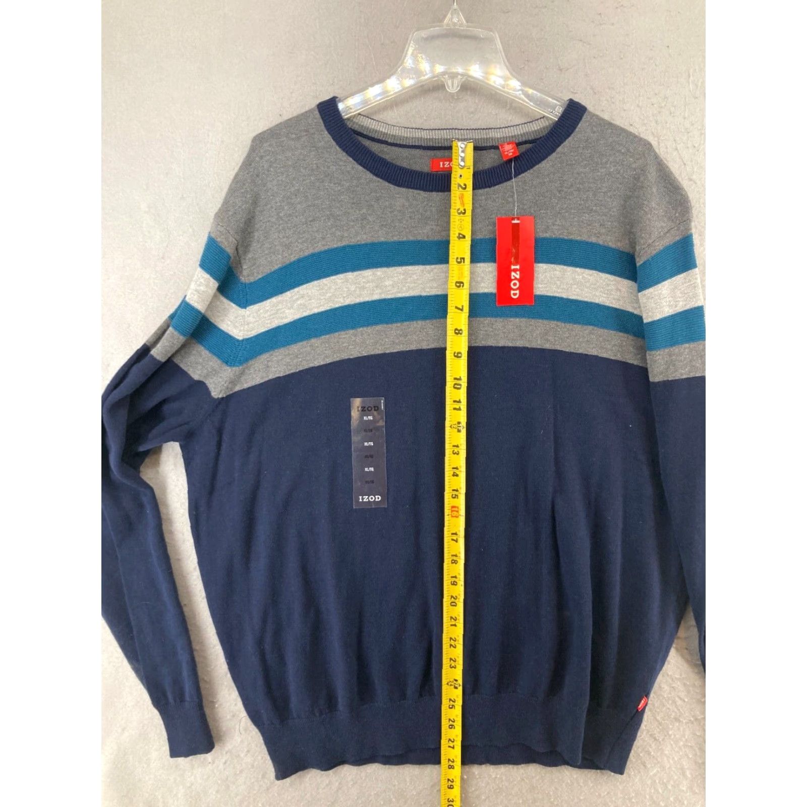Izod VINTAGE IZOD Mens Sweater XL Crew Neck Pullover 100% Cotton Gray Preppy Casual Fall Winter Size US XL / EU 56 / 4 - 3 Thumbnail