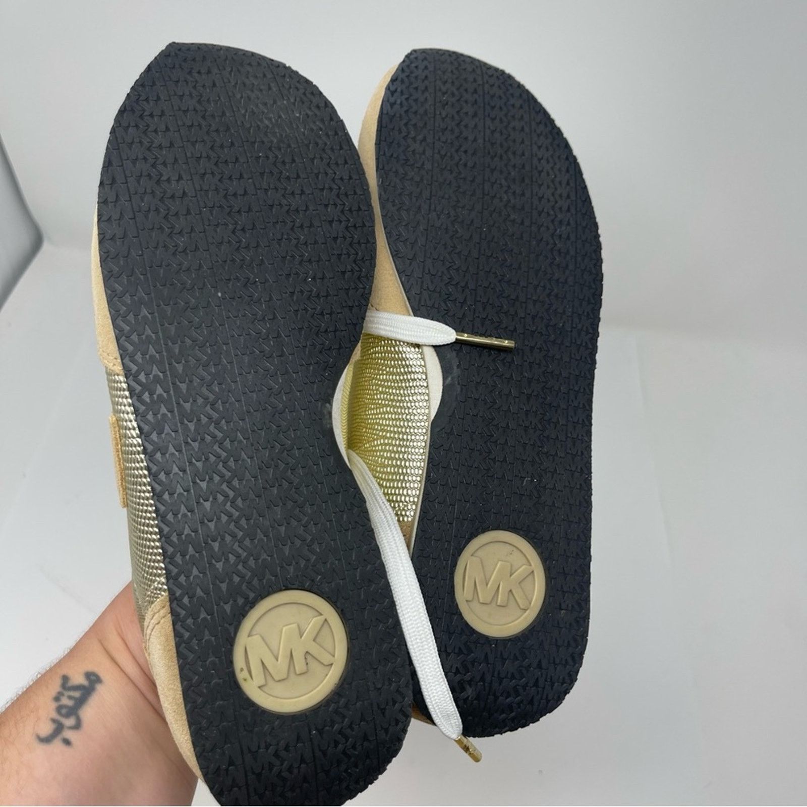 Michael Kors Michael Kors Gold Tan Casual Stanton Trainer Sneakers 7.5 Size US 7.5 / IT 37.5 - 5 Thumbnail