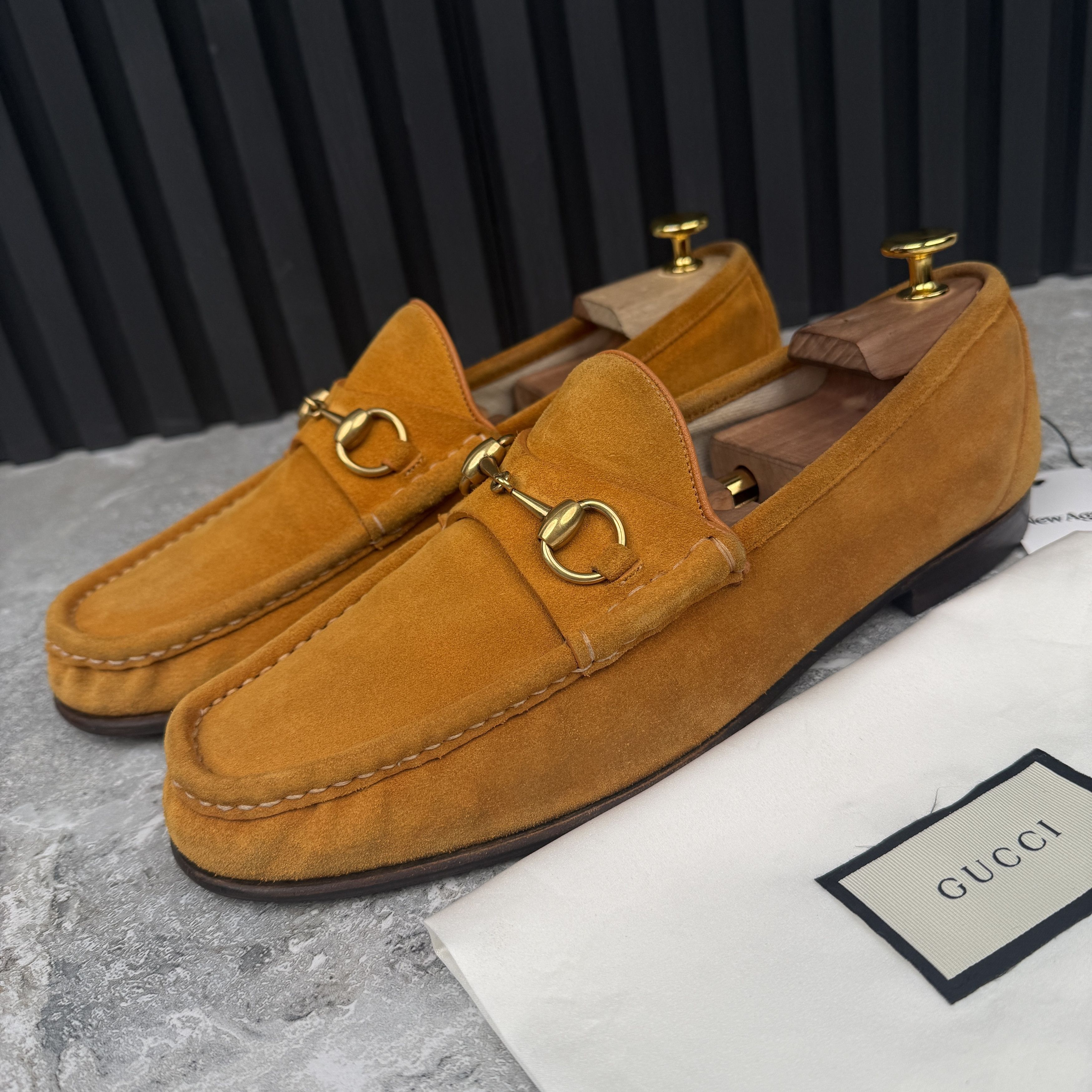 Gucci Gucci 1953 Horsebit Loafer Heels Mustard Suede Size US 9.5 / EU 42-43 - 1 Thumbnail