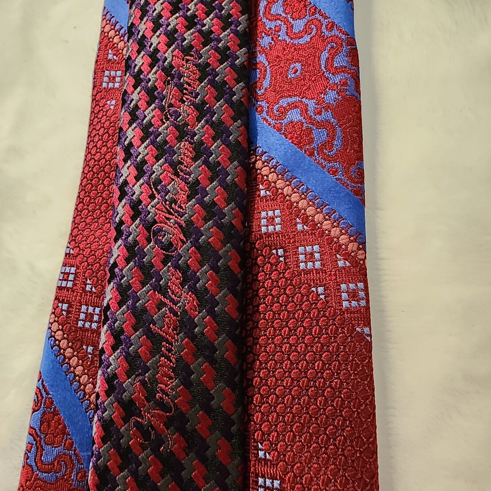 Robert Graham Robert Graham Silk Tie Necktie Royal Blue Stripe Geometric Size ONE SIZE - 6 Thumbnail