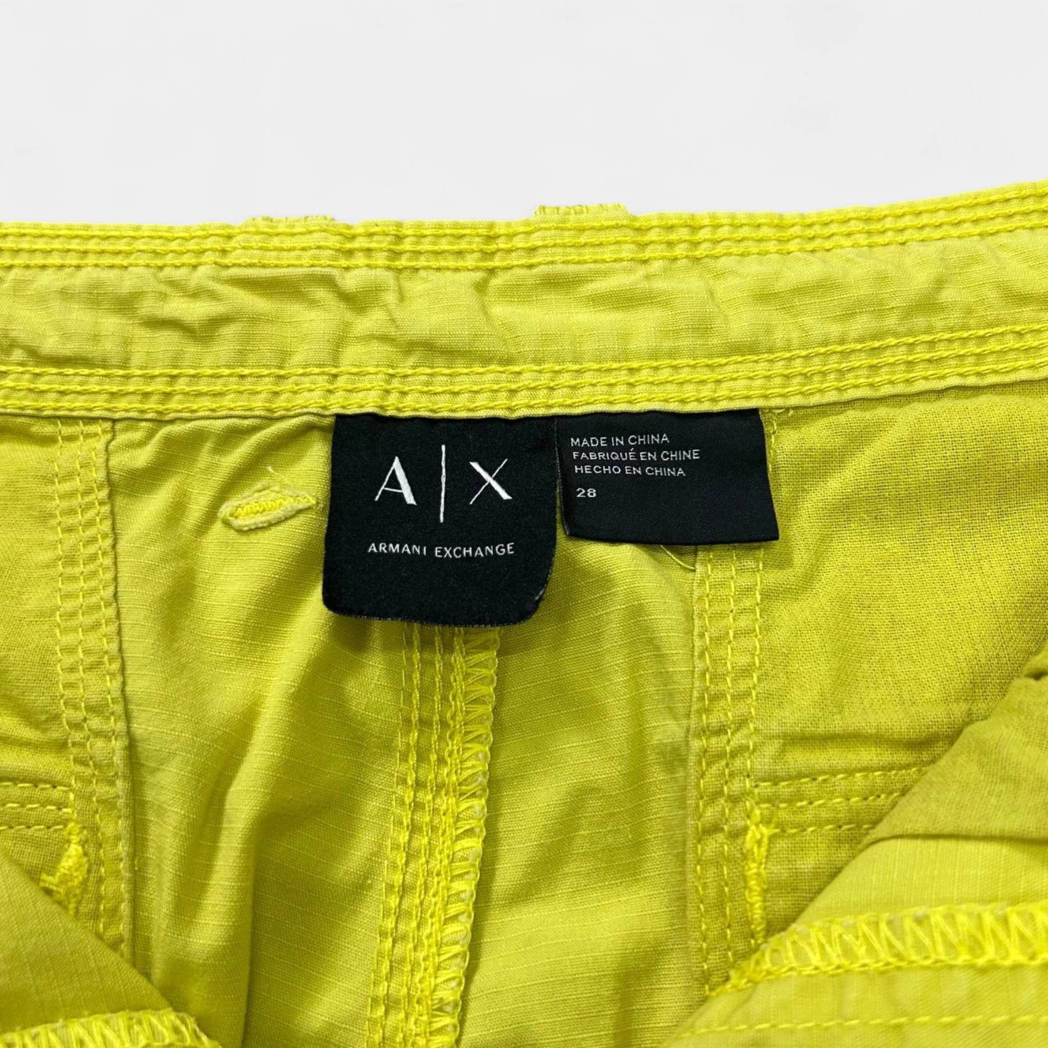 Armani Armani Exchange Utilitarian Yellow Cargo Shorts Size ONE SIZE - 5 Thumbnail