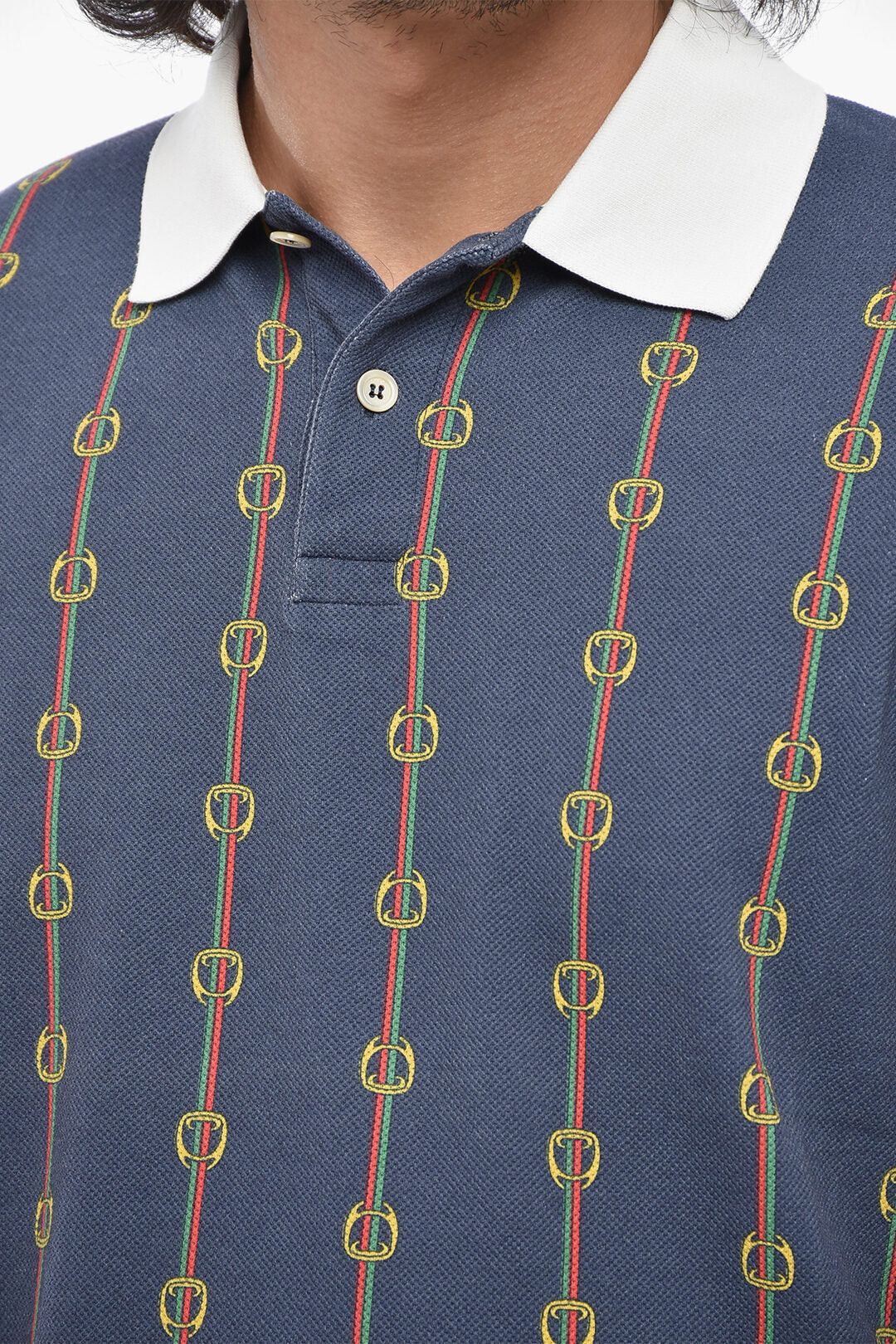 Gucci og1mm0426 Two-Button Polo Shirt in Blue Size US S / EU 44-46 / 1 - 3 Thumbnail