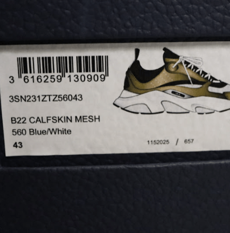 Dior o1rshd1 B22 Calfskin Mesh Sneakers in Golden/White Size US 10 / EU 43 - 9 Thumbnail