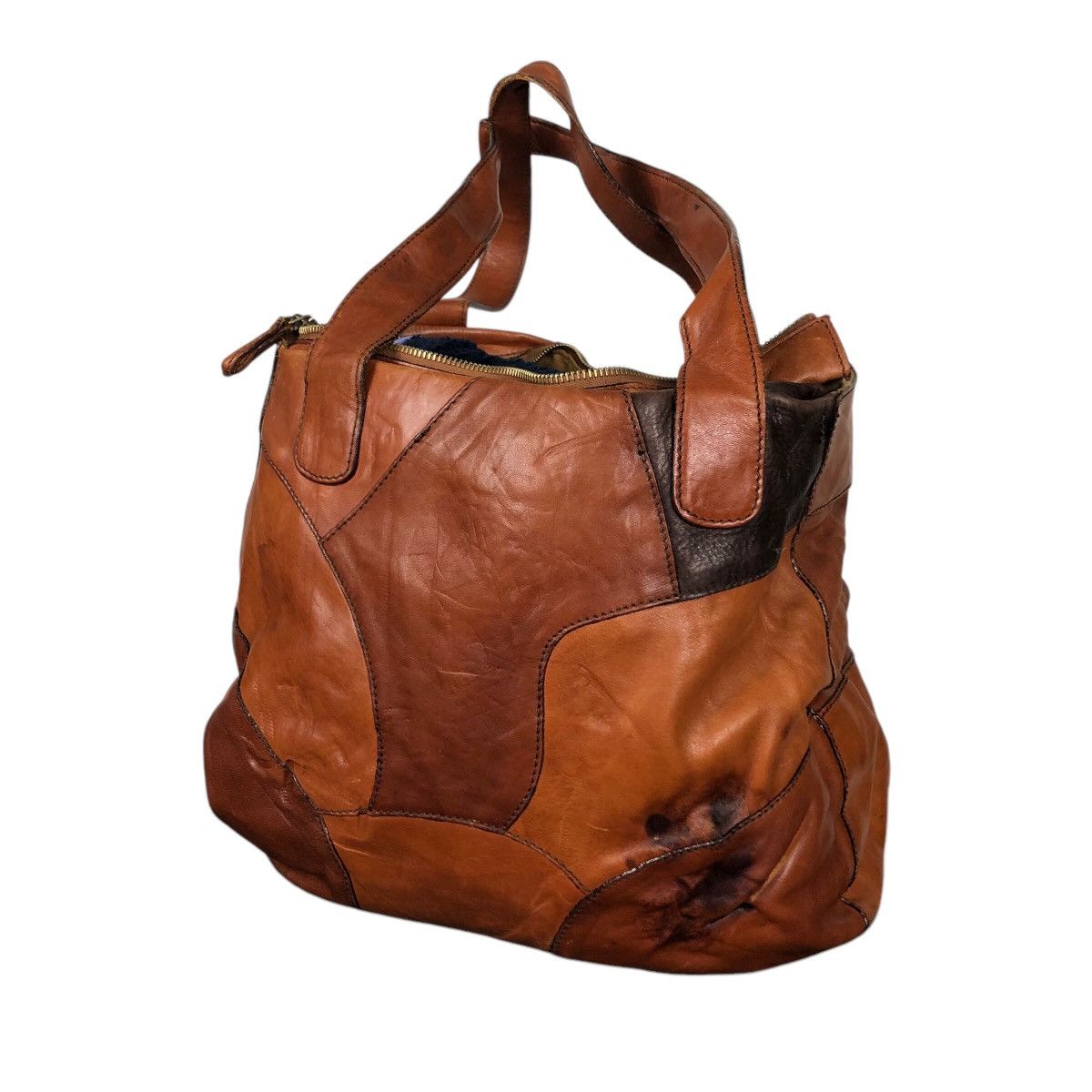 Vintage 📌Vtg Genuine Patchwork Leather Handbag Desmo Made in Italy Size ONE SIZE - 7 Thumbnail
