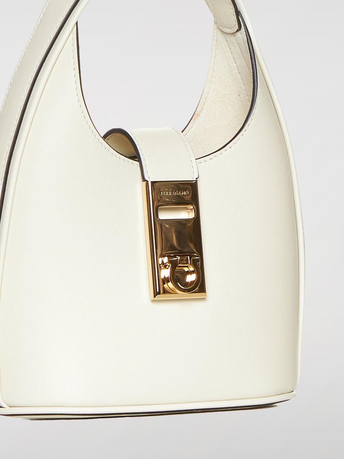 Salvatore Ferragamo o1s1rm0924 Size: OS / Leather Mini Hobo Bag in White Size ONE SIZE - 3 Thumbnail