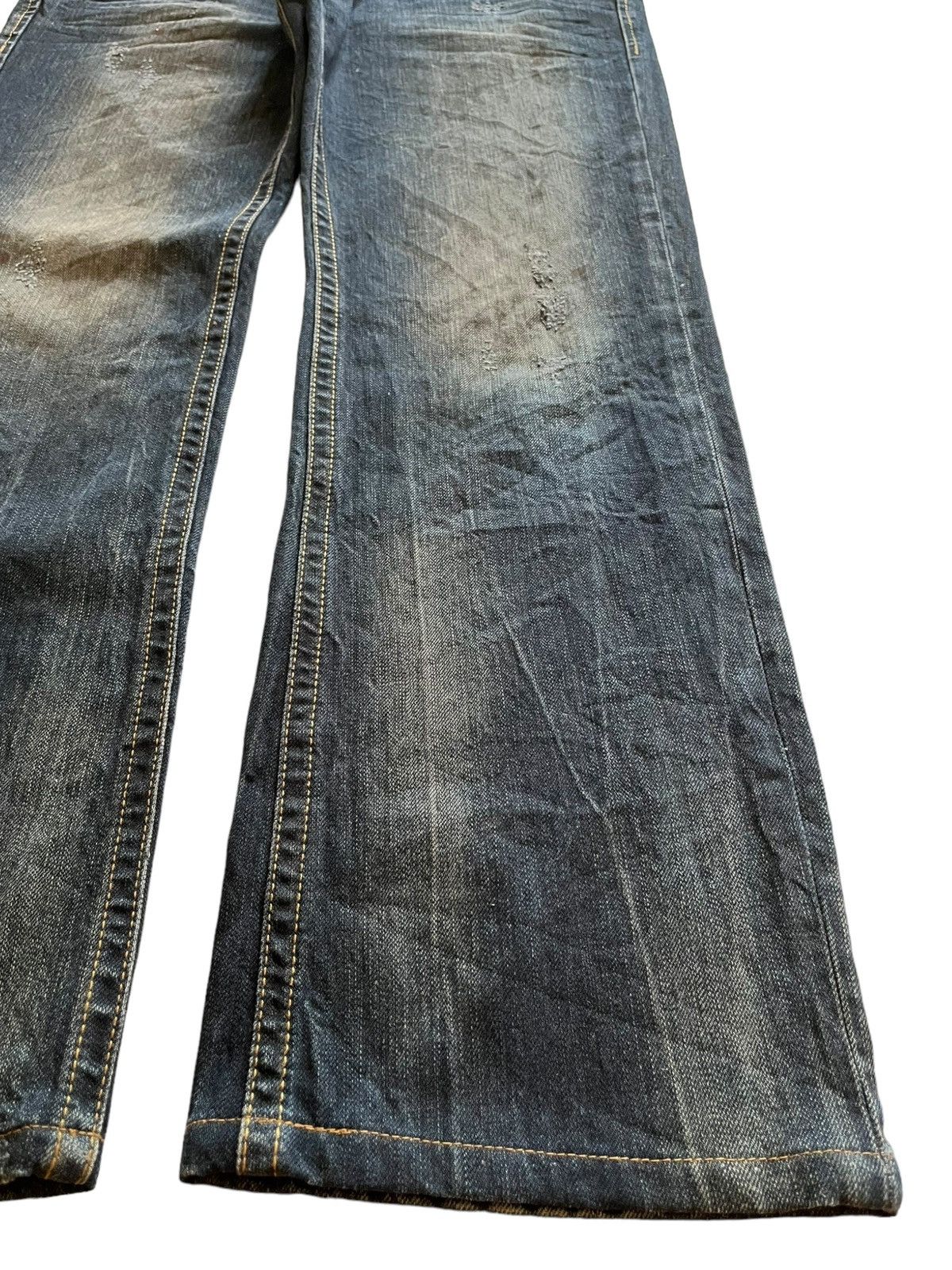Japanese Brand Vintage Buckaroo Indigo Mud Wash Mudmax Loose Jeans Size US 32 / EU 48 - 7 Thumbnail