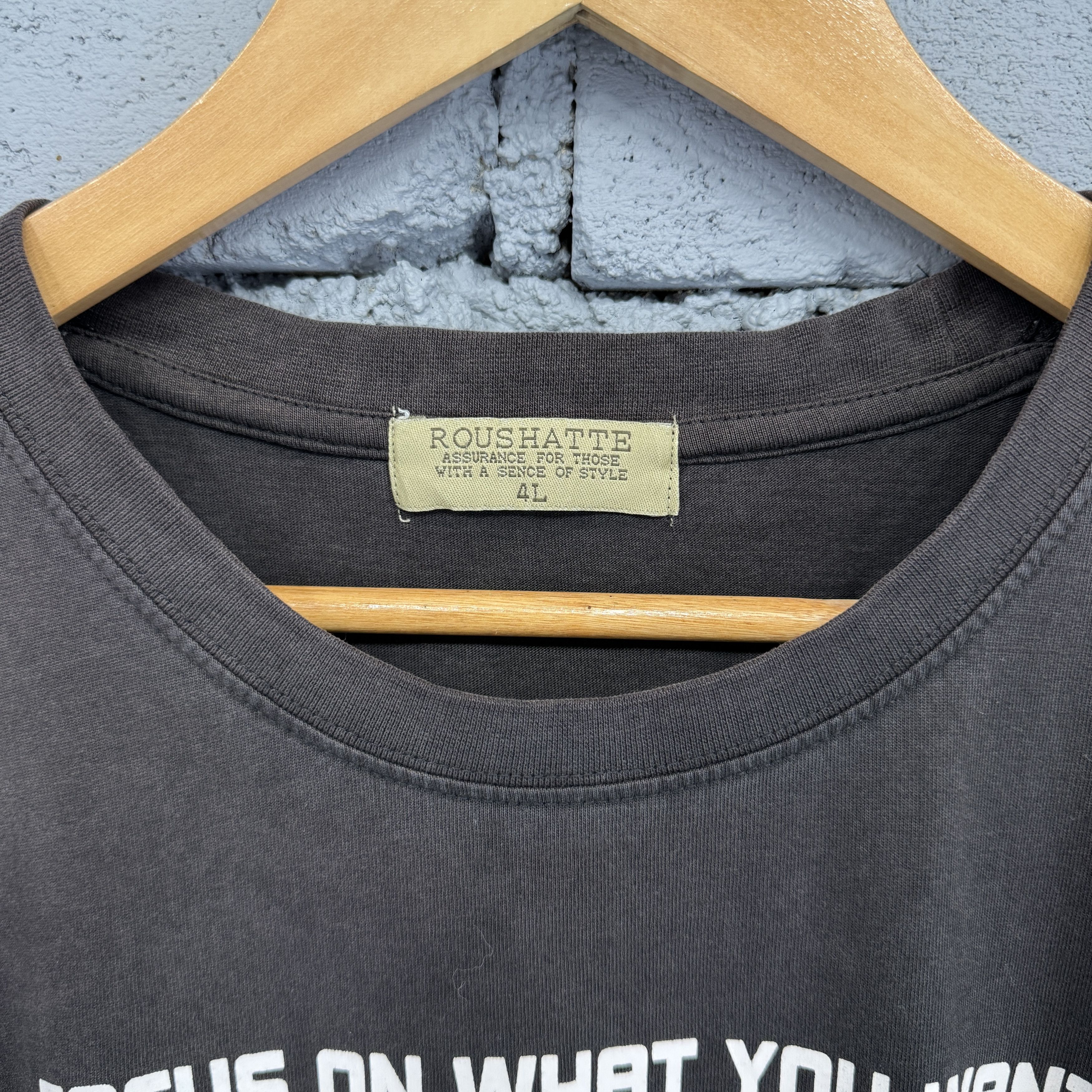 Japanese Brand Text Story Print Sunfaded Tshirt