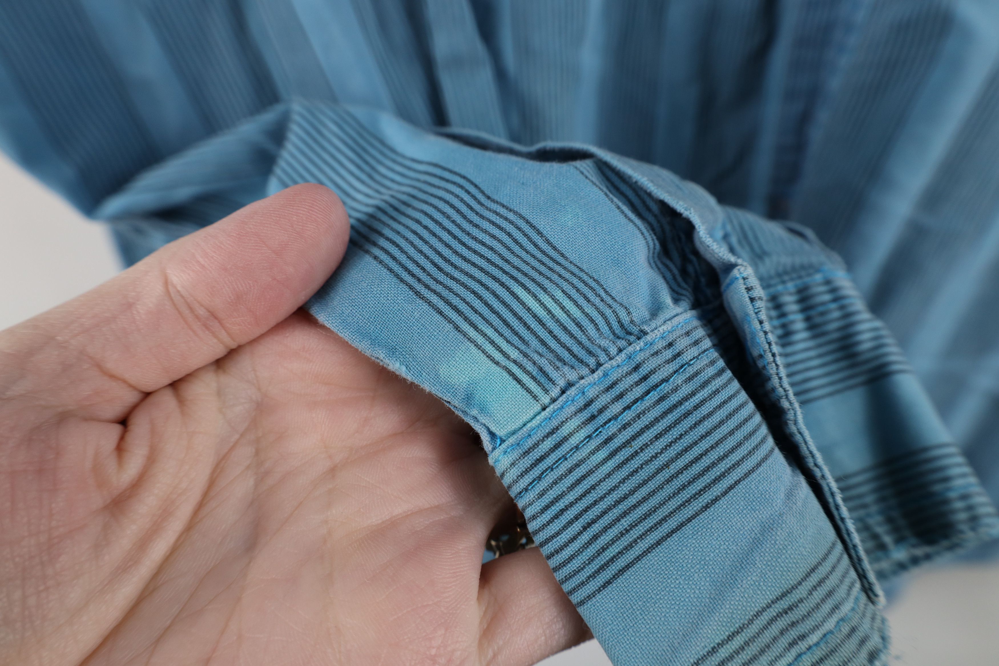 Vintage Vintage 90s Streetwear Baggy Striped Button Shirt Blue Size US M / EU 48-50 / 2 - 5 Thumbnail
