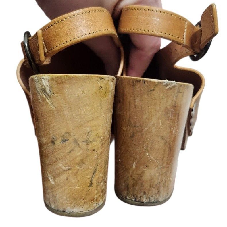 Sezane Sezane Dakota High Terracotta Wooden Buckle Chunky Platform Size US 7.5 / IT 37.5 - 8 Thumbnail