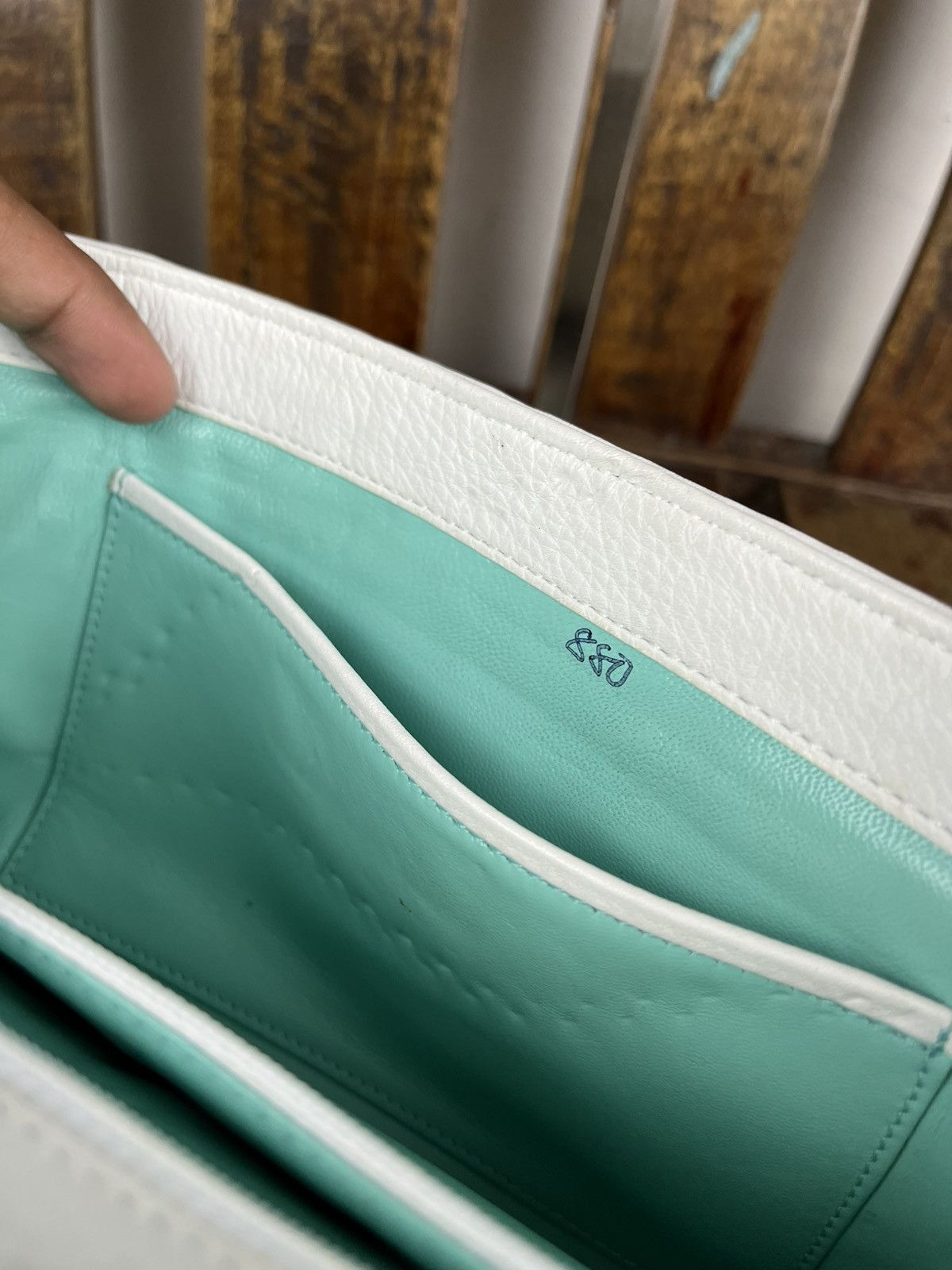 Designer × Tiffany & Co. Tiffany & Co Latice On Linen Flip Lock Shoulder / Clutch Bag Size ONE SIZE - 18 Thumbnail