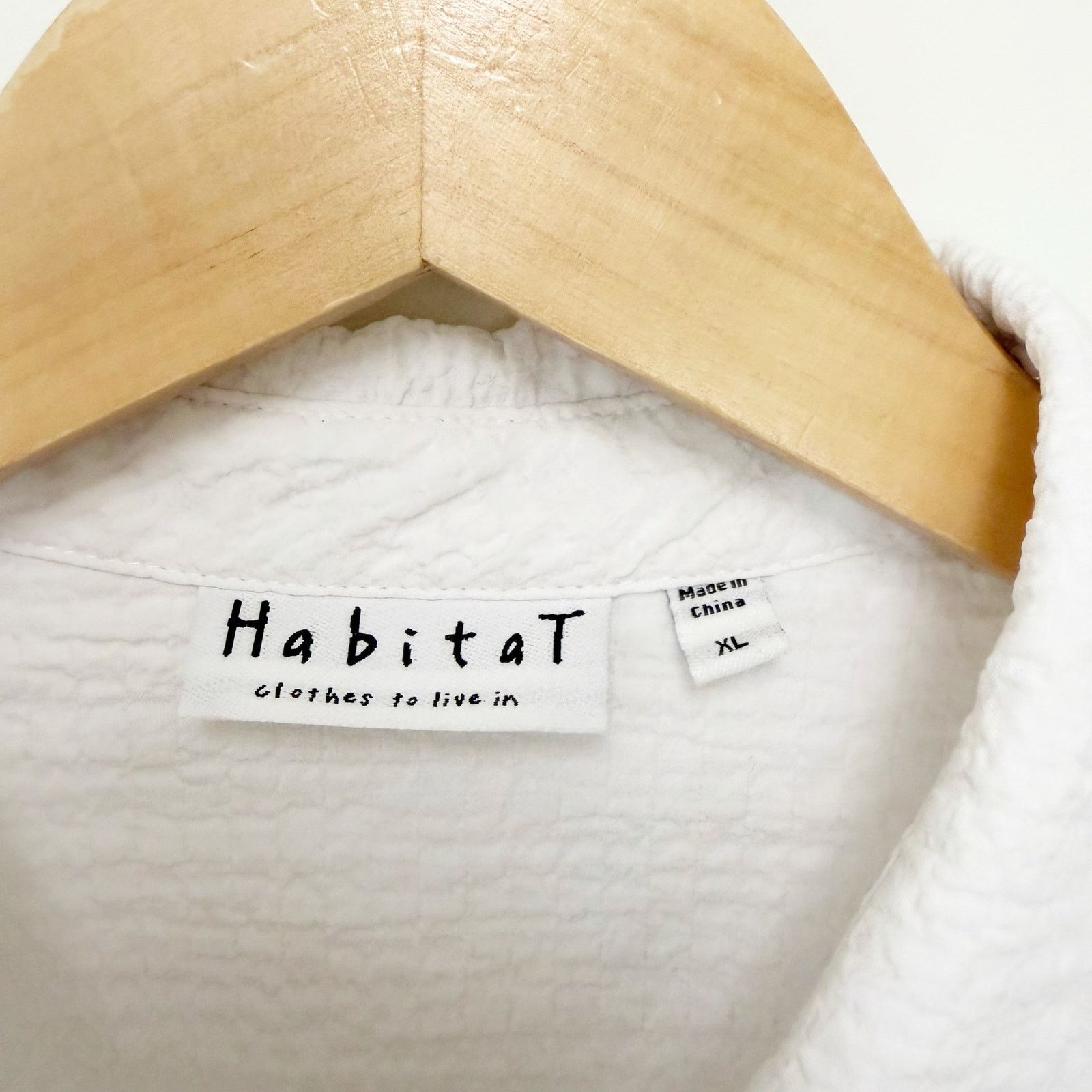 Habitat Habitat White Textured Long Sleeve Button Down Shirt Sz XL Size XL / US 12-14 / IT 48-50 - 3 Thumbnail