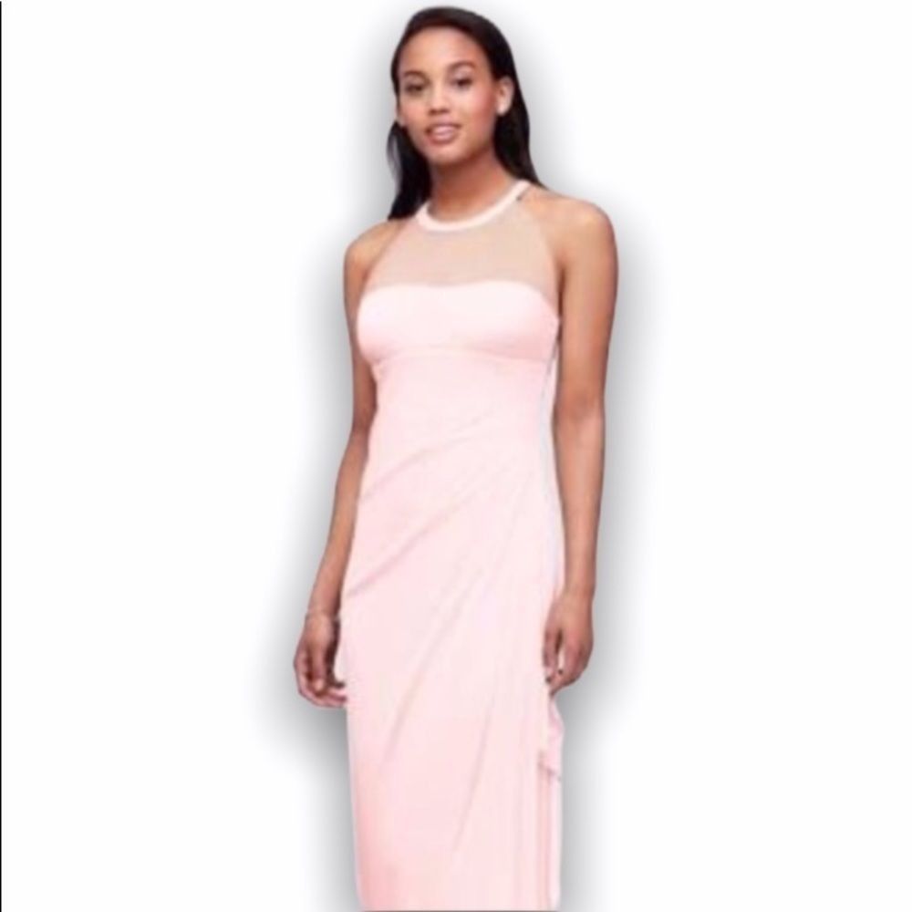 david's bridal long mesh dress with illusion neckline Illusion Bridesmaid Dresses - Gowns with Illusion Neckline, Back