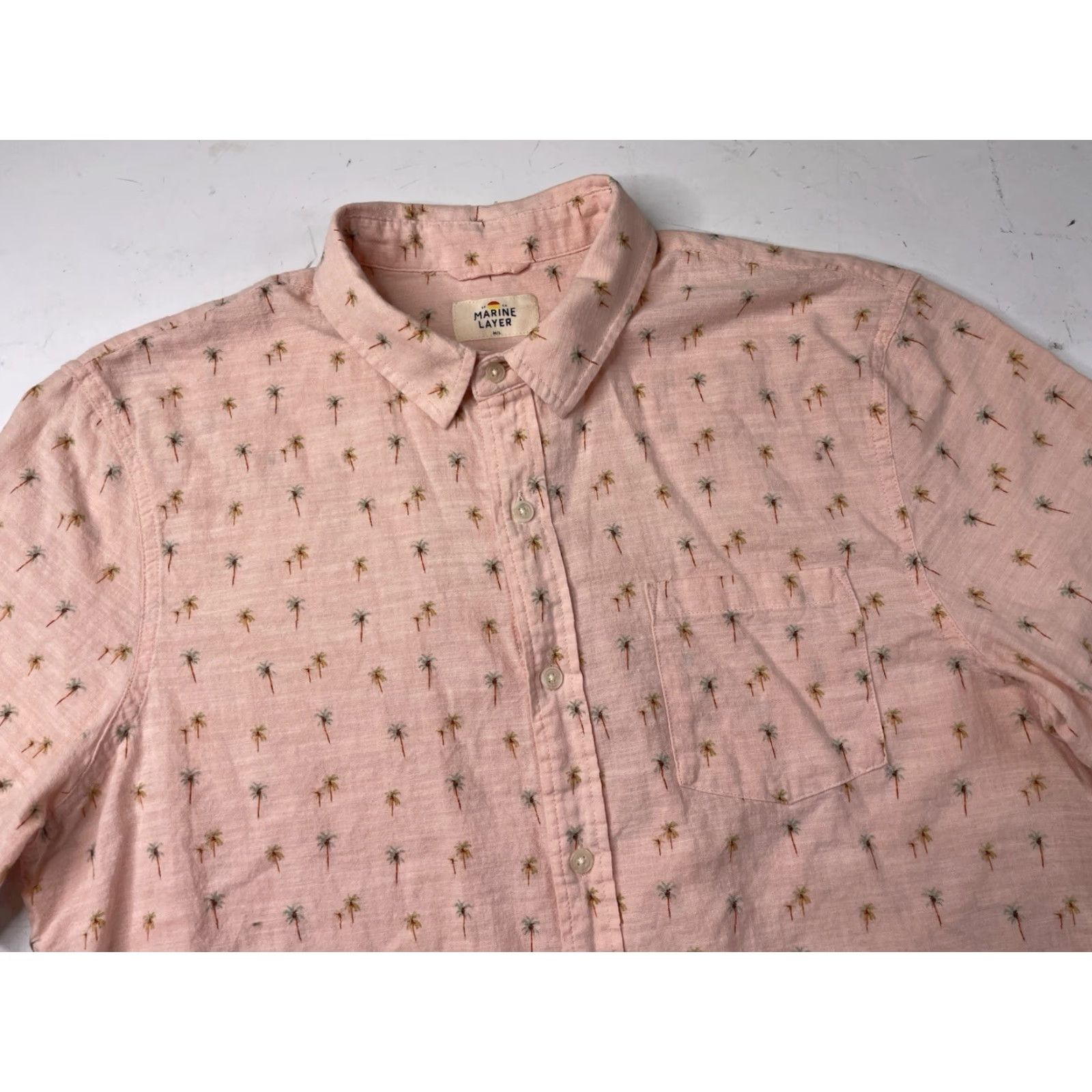 Marine Layer Marine Layer Pink Cotton Button-Down Shirt With Palms M/L User: Marine Layer Pink Cotton Button-Down Shirt with Palms M/L Size US M / EU 48-50 / 2 - 2 Thumbnail