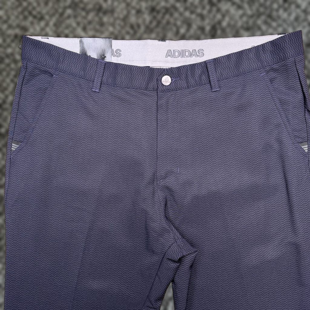Adidas Pants Mens 36x32 Blue Herringbone Mid Rise Stretch Chino Relaxed Fit Travel Casual Straight NWT