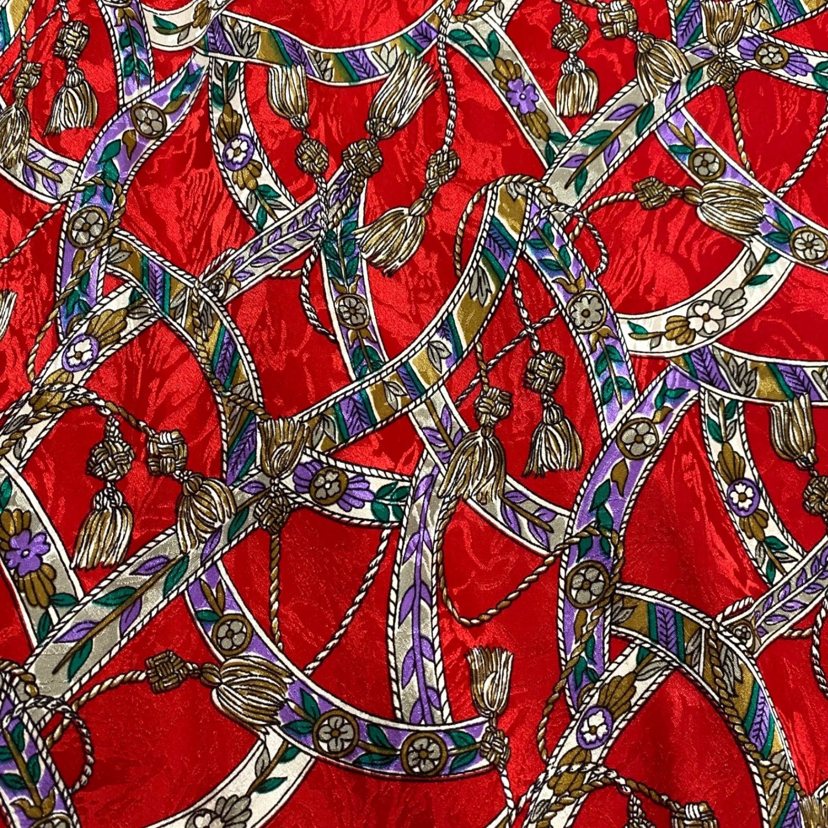 Vintage VINTAGE Richilene Womens Dress S Red 3/4 Sleeve V-Neck Midi 70s Geometric Bohemian Small US Size S / US 4 / IT 40 - 4 Thumbnail