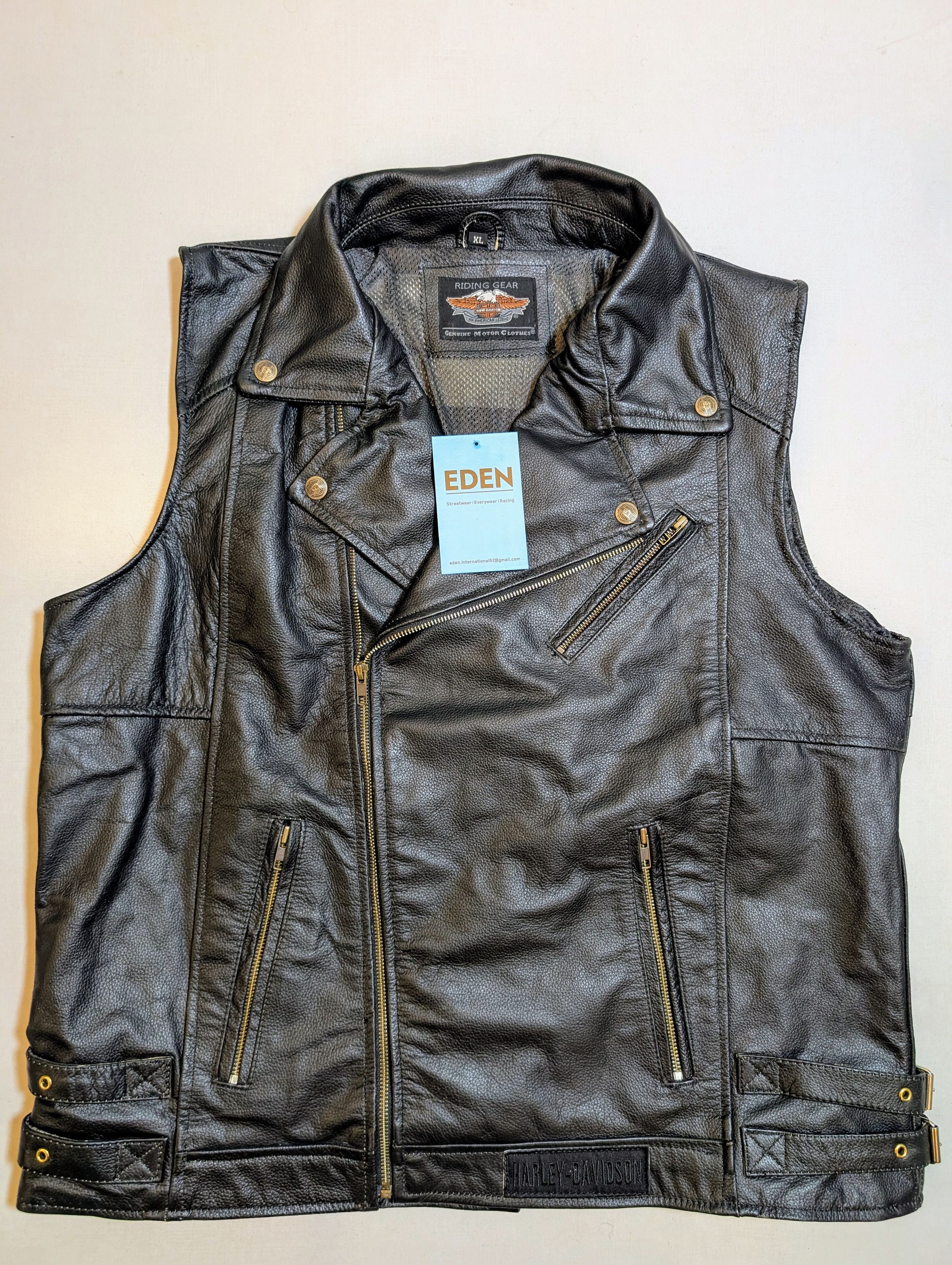 💥 Harley Davidson 💥 RARE Leather Vest Vintage