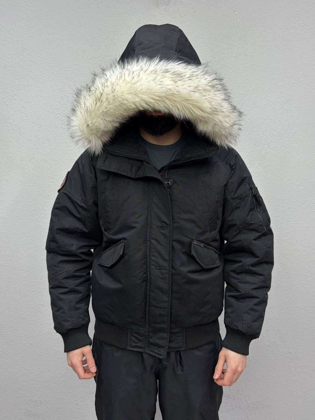 If Six Was Nine Vintage Rick Owens Vibe Black Bomber Jacket Faux Fur Collar Size US M / EU 48-50 / 2 - 1 Thumbnail