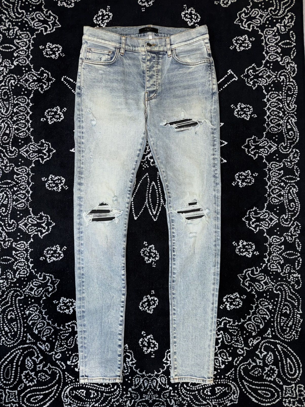 Amiri AMIRI MX1 BLUE DISTRESSED JEANS Size US 31 - 12 Thumbnail