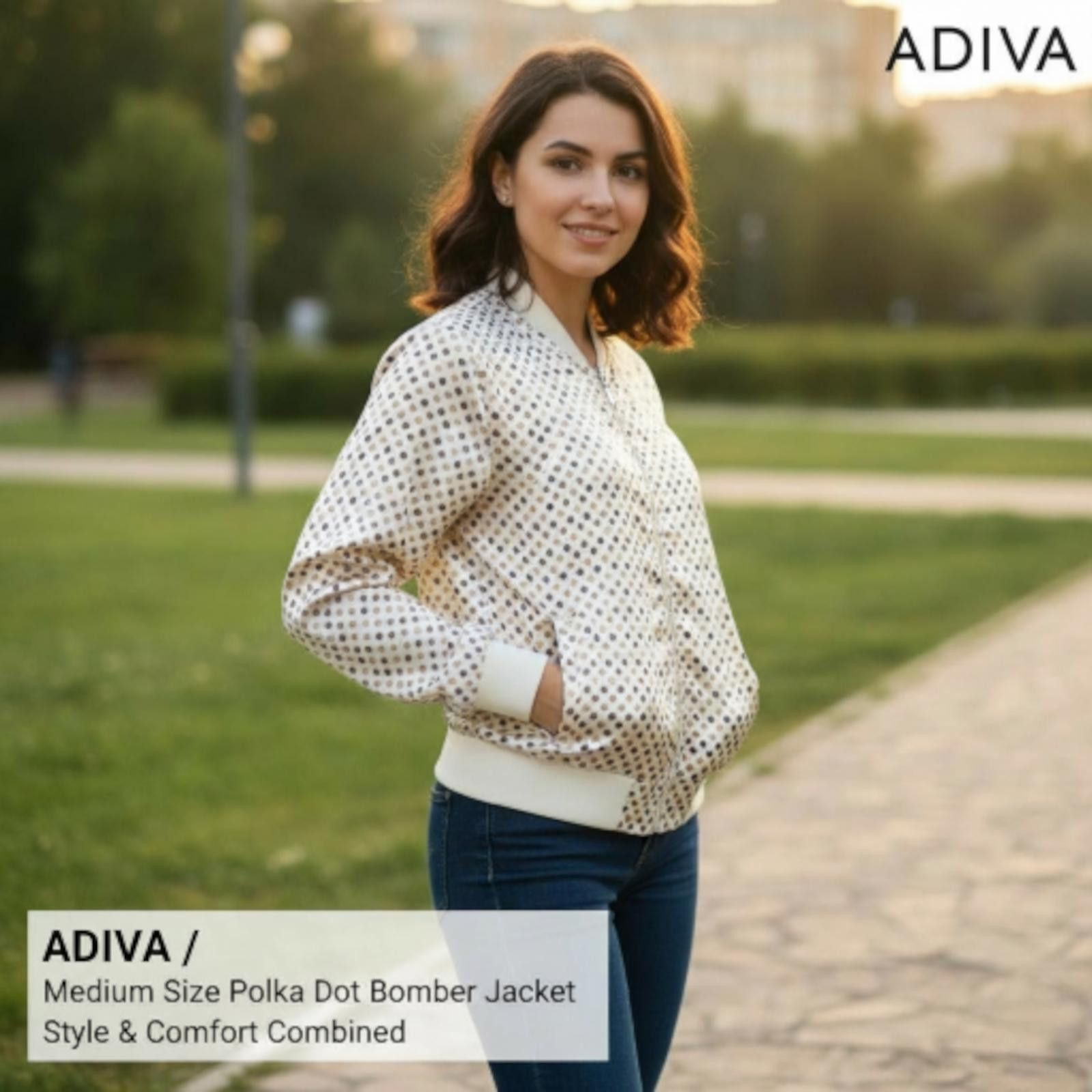 Adidas Adiva Medium Size Polka Dot Bomber Jacket Size M / US 6-8 / IT 42-44 - 1 Thumbnail
