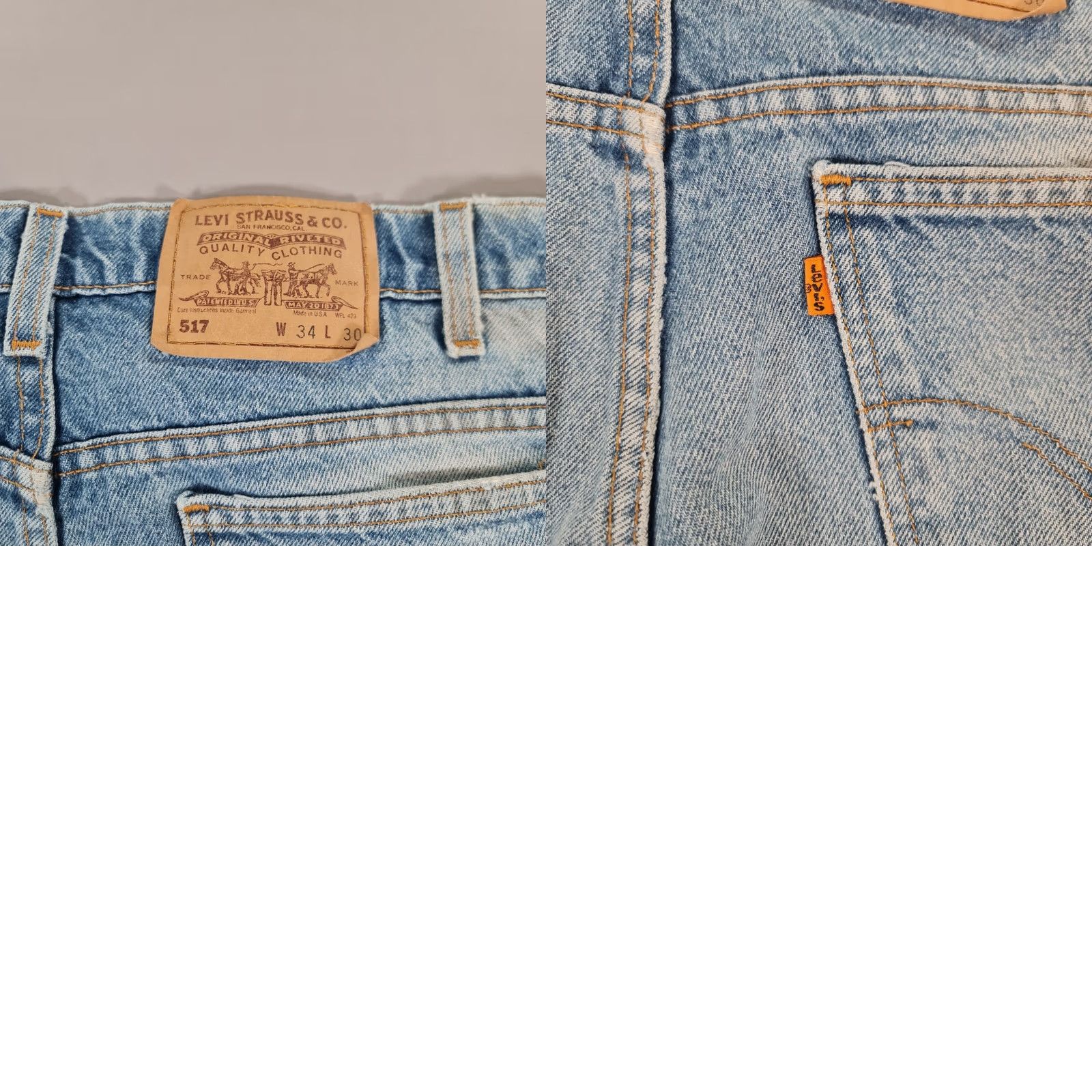 Levi's VINTAGE Levi's 517 Jeans Mens Blue W34 L27 Bootcut Made In USA 90s Denim Pants 5-Pocket Design Women or Mens? Size US 34 / EU 50 - 9 Thumbnail