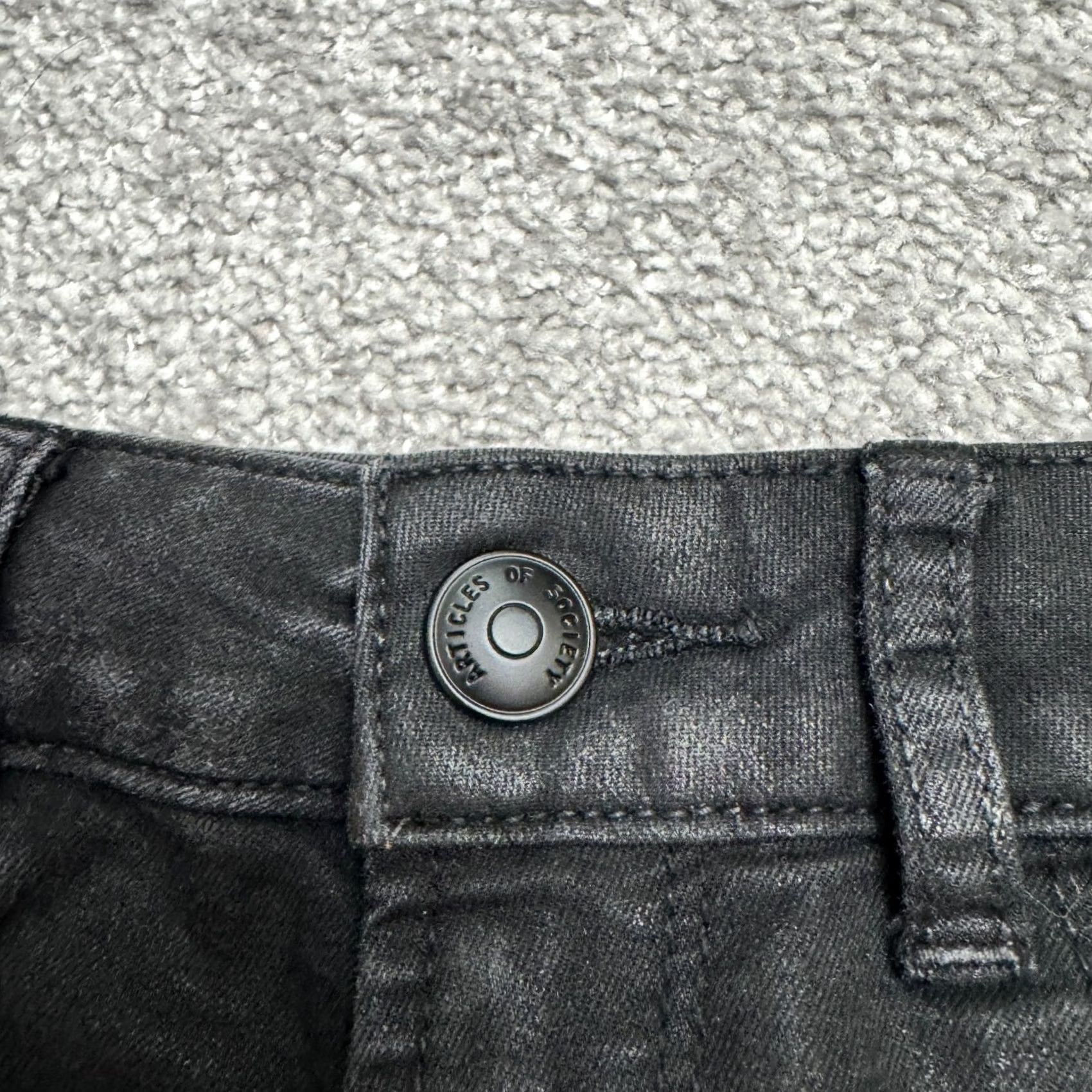 Vintage Articles Of Society Mya Moto Jeans Womens 26 Black Skinny Denim 5-Pocket Regular Rise Button Zip Stretch QTY: N/A Womens Size 26" / US 2 / IT 38 - 5 Thumbnail