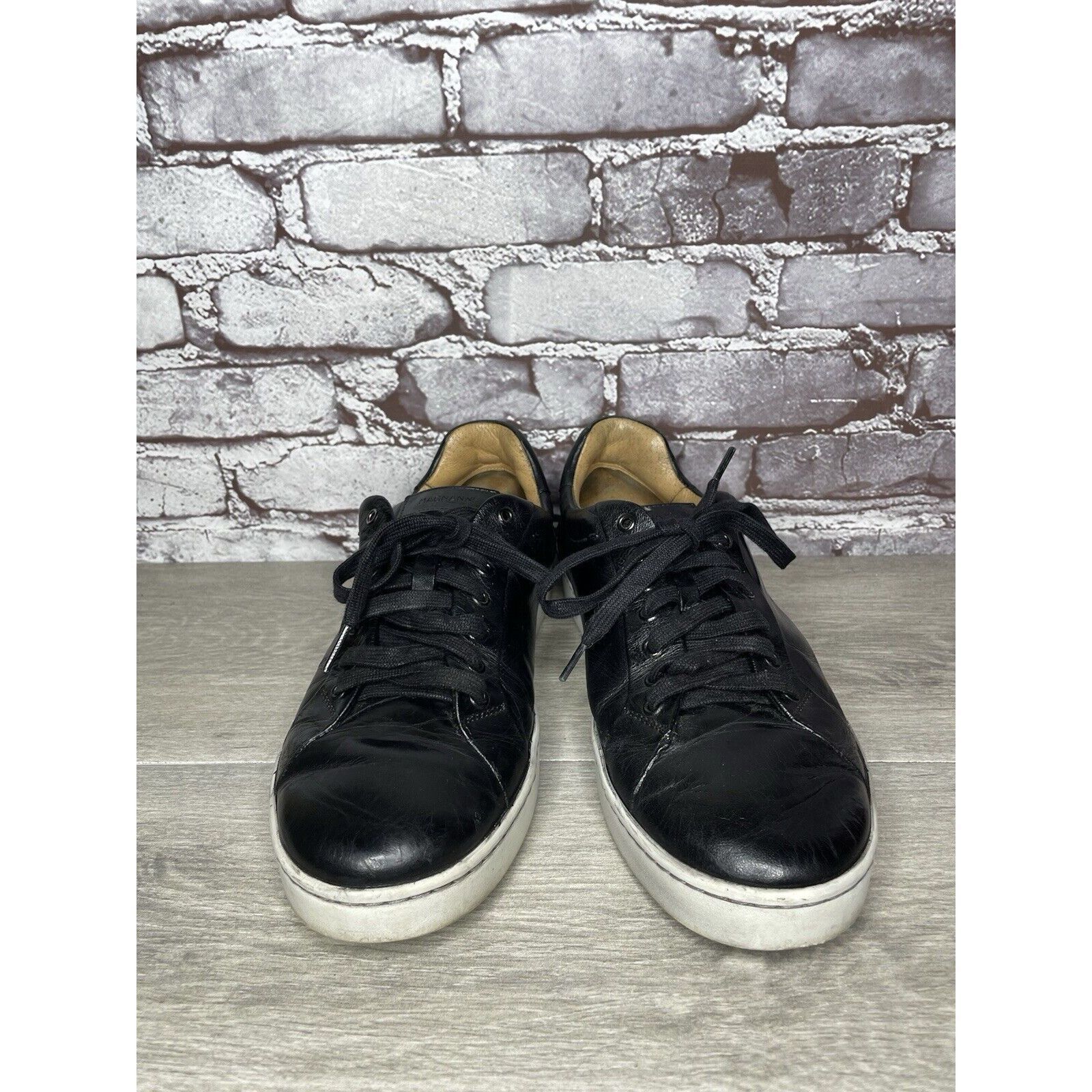 Magnanni Magnanni Elonso Black Leather Casual Lace Up Low Top Sneaker Size US 10 / EU 43 - 18 Thumbnail