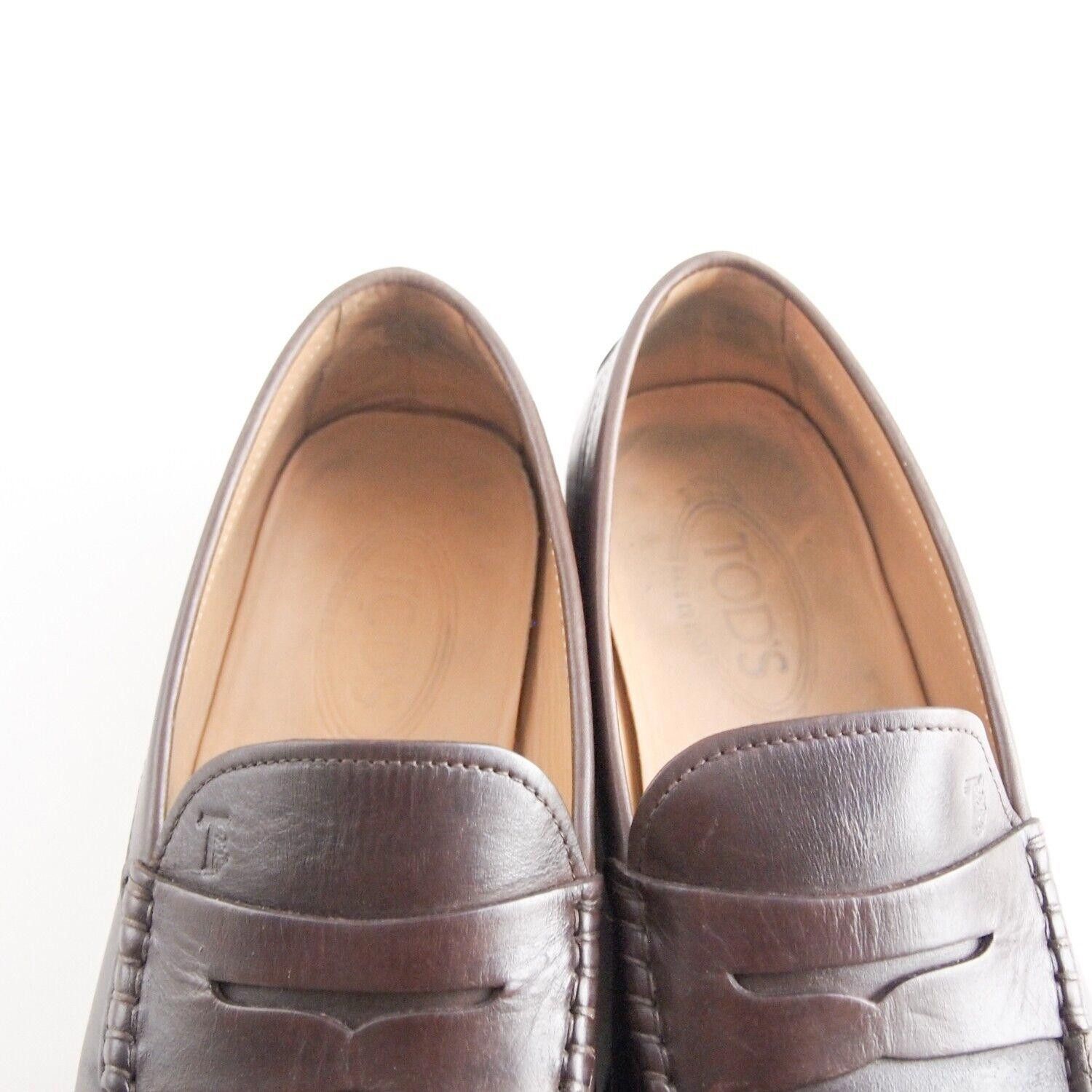 Tod's Tod's Penny Loafers Brown Leather Mens EU 41.5 US 8.5 $520 Size US 8.5 / EU 41-42 - 3 Thumbnail