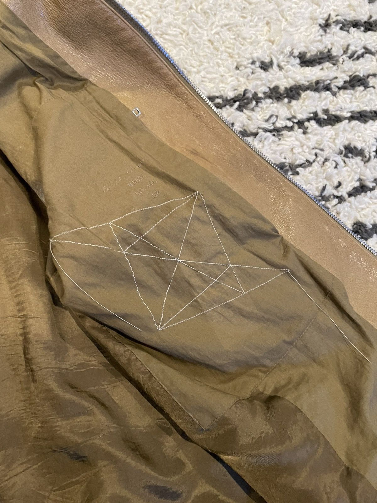 Rick Owens Rick Owens SS19 Mustard Brad Goat Leather Jacket (Babel) Size US L / EU 52-54 / 3 - 3 Thumbnail