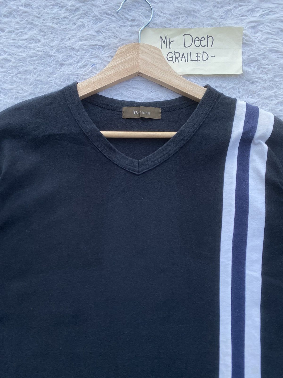 Yohji Yamamoto Vintage 80's - 90's Y's for Men Three Stripes T-Shirts Size US M / EU 48-50 / 2 - 7 Thumbnail