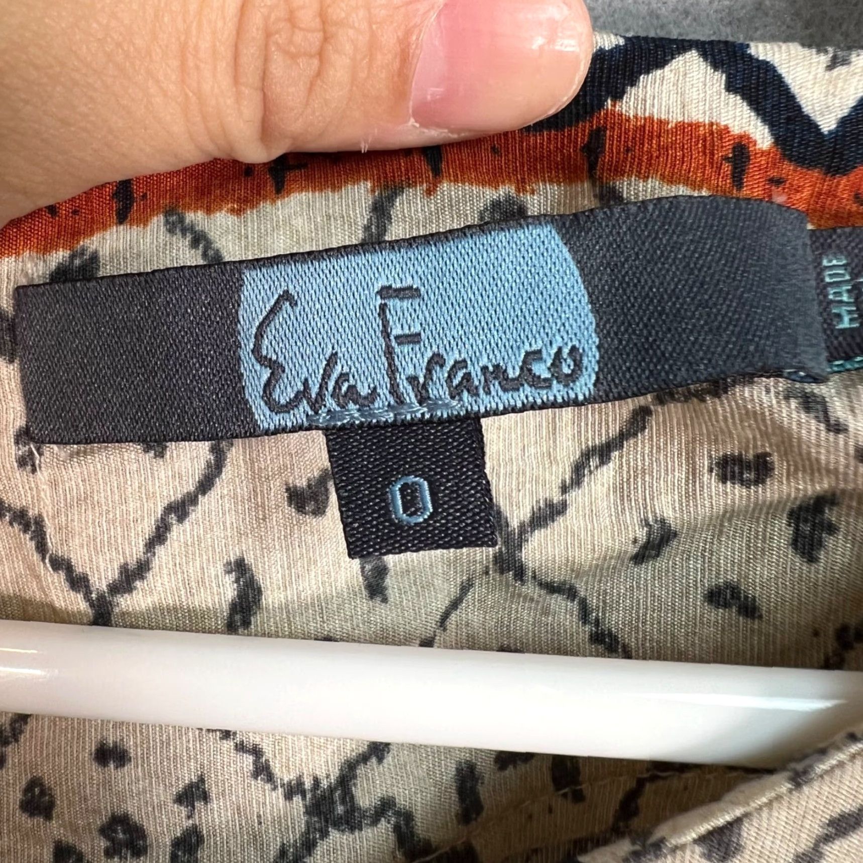 Anthropologie VINTAGE Eva Franco Jumpsuit Womens Patchwork Print W/ Flutter Sleeves Size 0 Beige Nylon Rayon Wide-Leg Adult Womens 0 Size 25" / US 0 / IT 36 - 3 Thumbnail