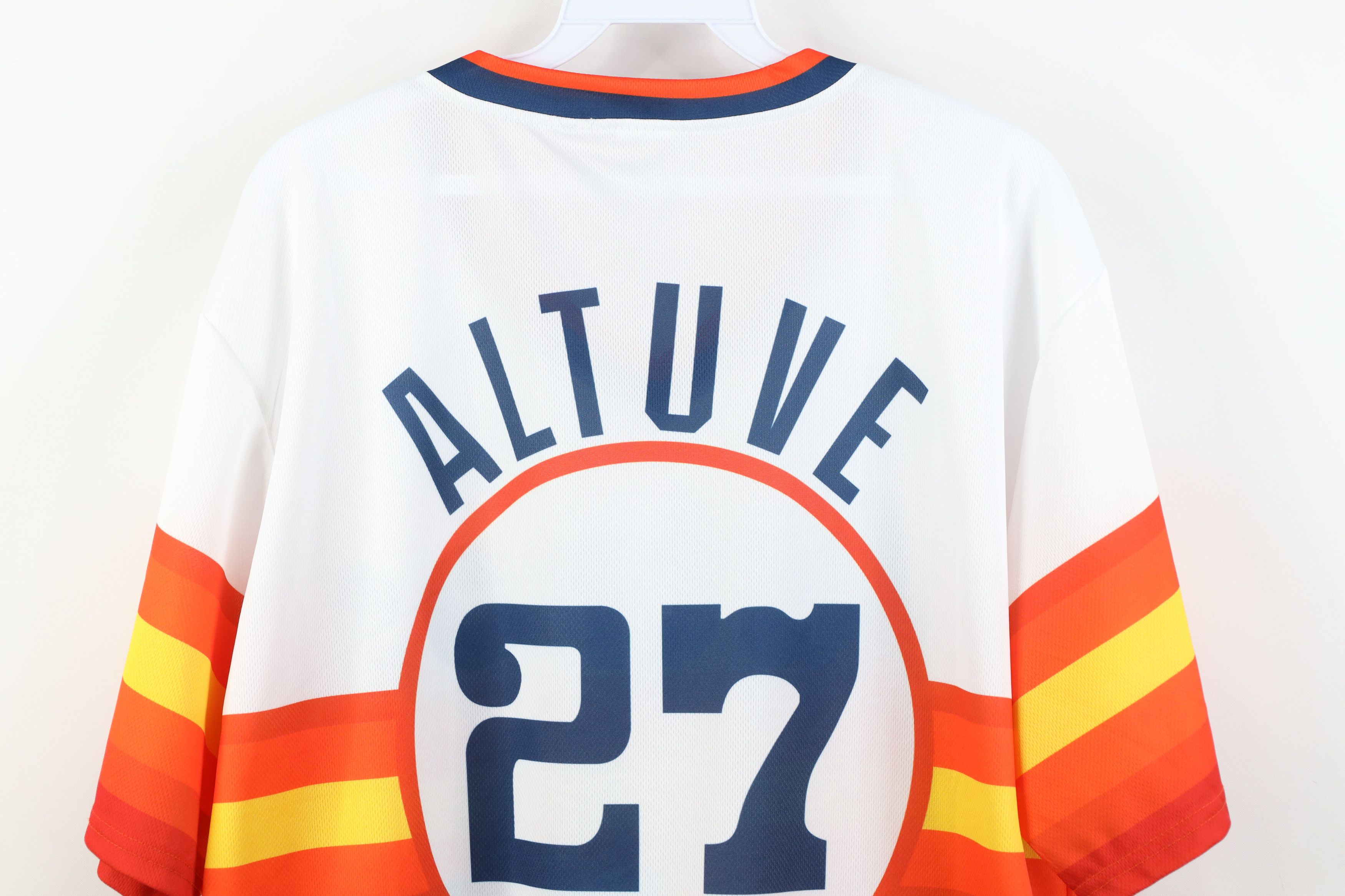 Vintage Retro MLB Houston Astros Baseball Jersey T-Shirt Striped #27 Size US XL / EU 56 / 4 - 13 Thumbnail