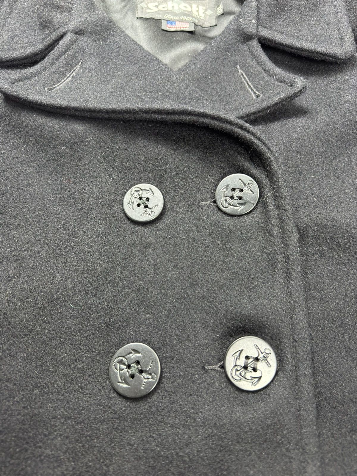 Schott Vintage Schott Peacoat Navy Military USA Made 2XL Size US XXL / EU 58 / 5 - 7 Thumbnail