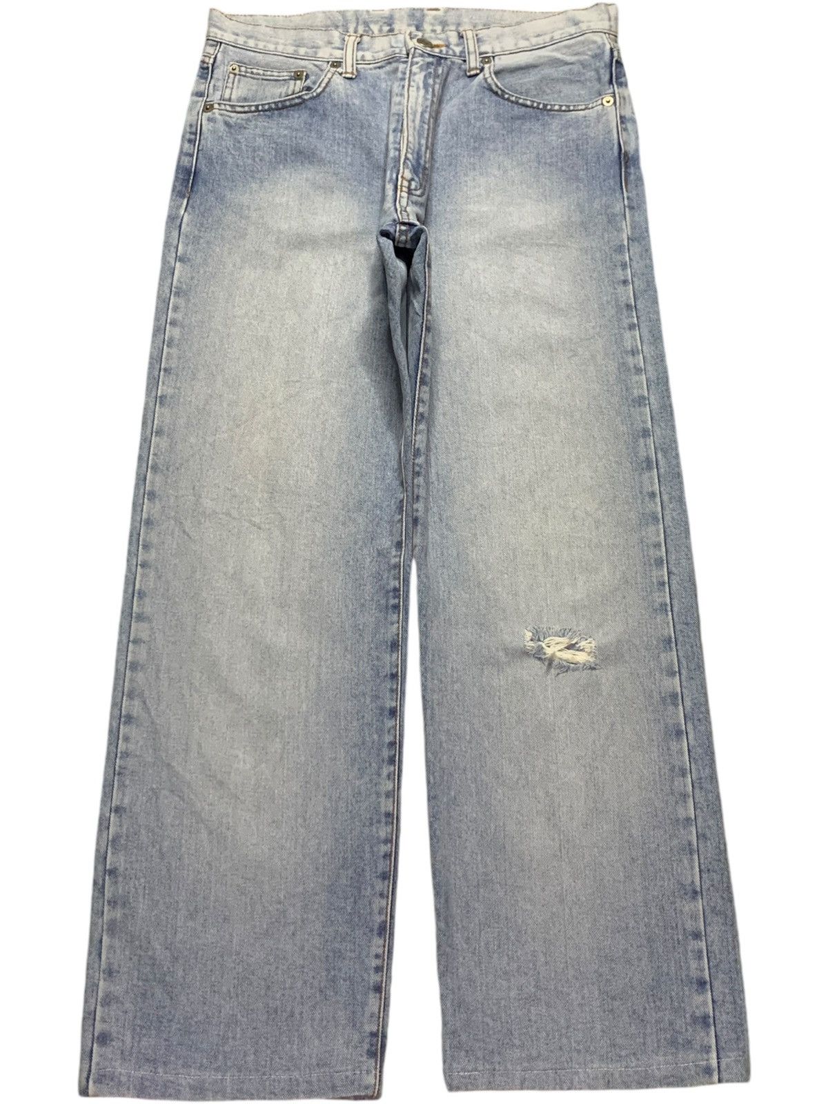 Guess SALES🔥Vintage Guess Usa Stone Wash Distressed Baggy Jeans Size US 32 / EU 48 - 1 Thumbnail