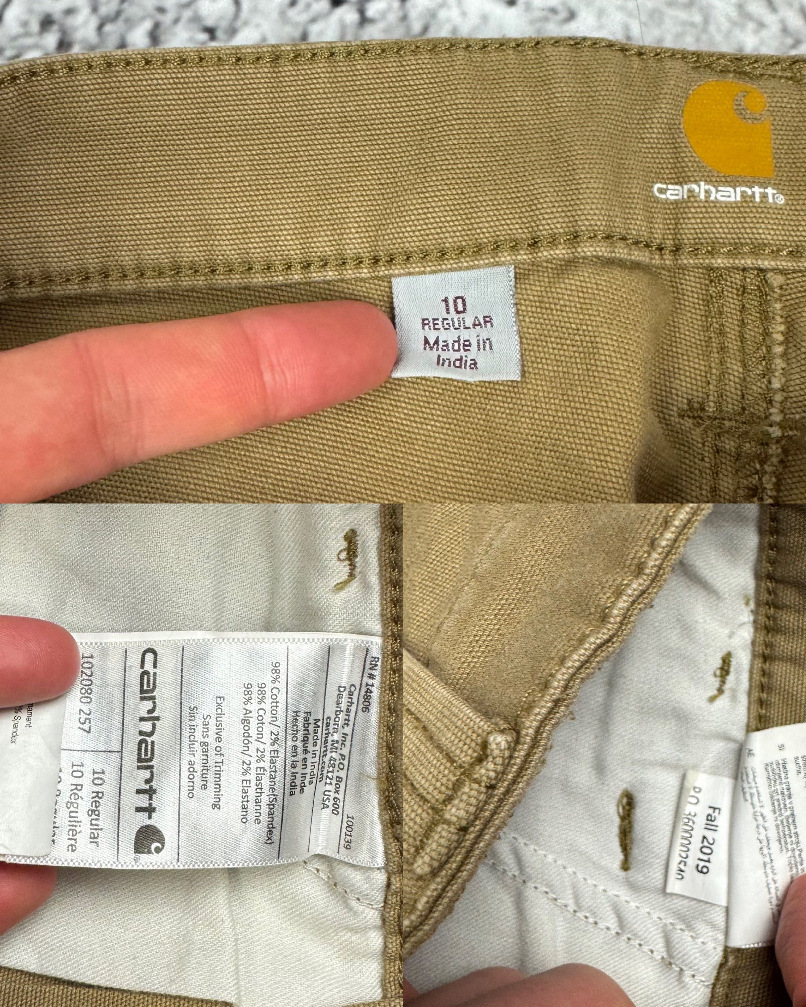 Carhartt Carhartt Women's Beige Cotton Stretch Straight Crawford Pant Size 32" / US 10 / IT 46 - 3 Thumbnail