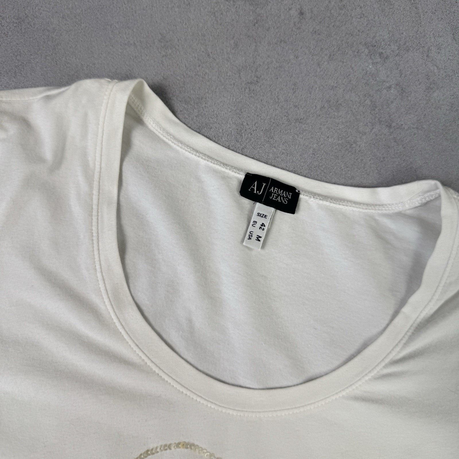 Armani Armani Jeans Logo Women T Shirt Size M White Size M / US 6-8 / IT 42-44 - 4 Thumbnail