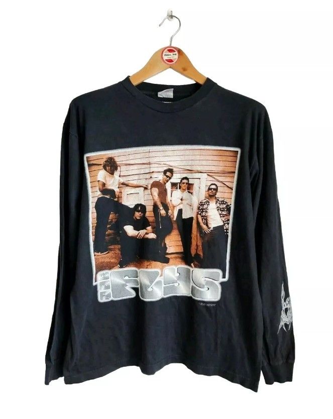 image of Vintage The Flys Long Sleeve 1995 Shirt Blue Grape in Black, Men's (Size Large)
