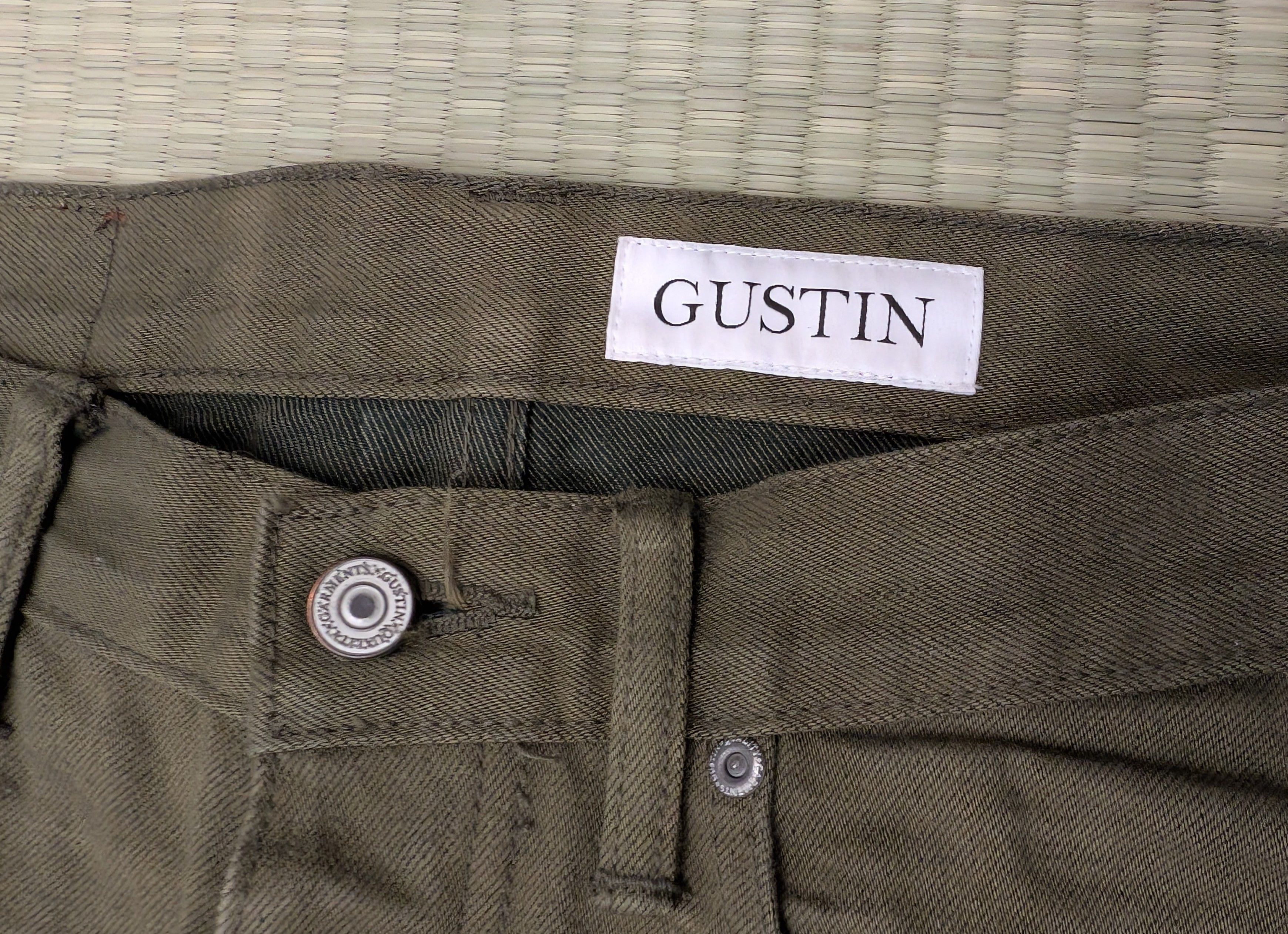 Gustin Gustin #159 Japan Olive Selvedge Denim Straight Leg Jeans Size US 33 - 3 Thumbnail