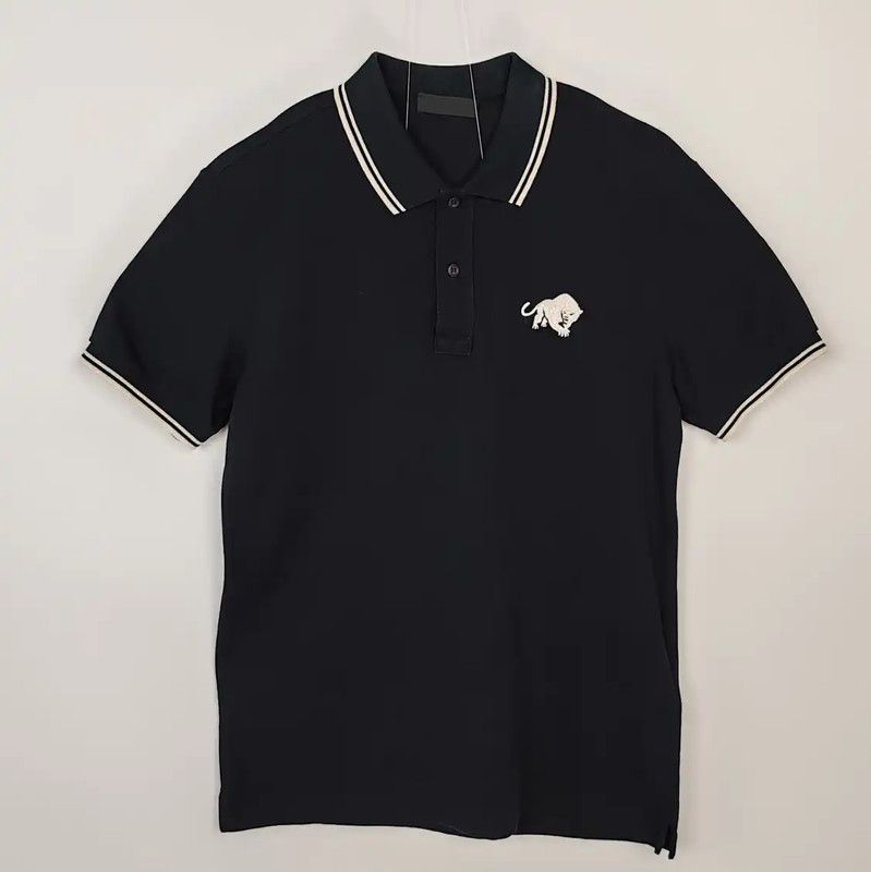 Prada Prada Black Cotton Men's Polo Shirt Size US M / EU 48-50 / 2 - 1 Thumbnail