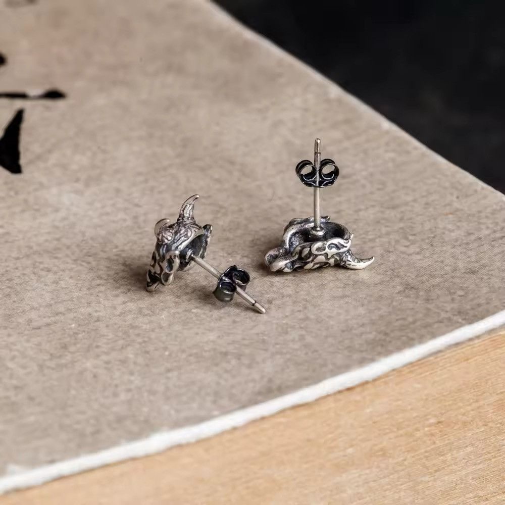 Japanese Brand × Vintage Demon Face Stud Earring (pair) Size ONE SIZE - 3 Thumbnail