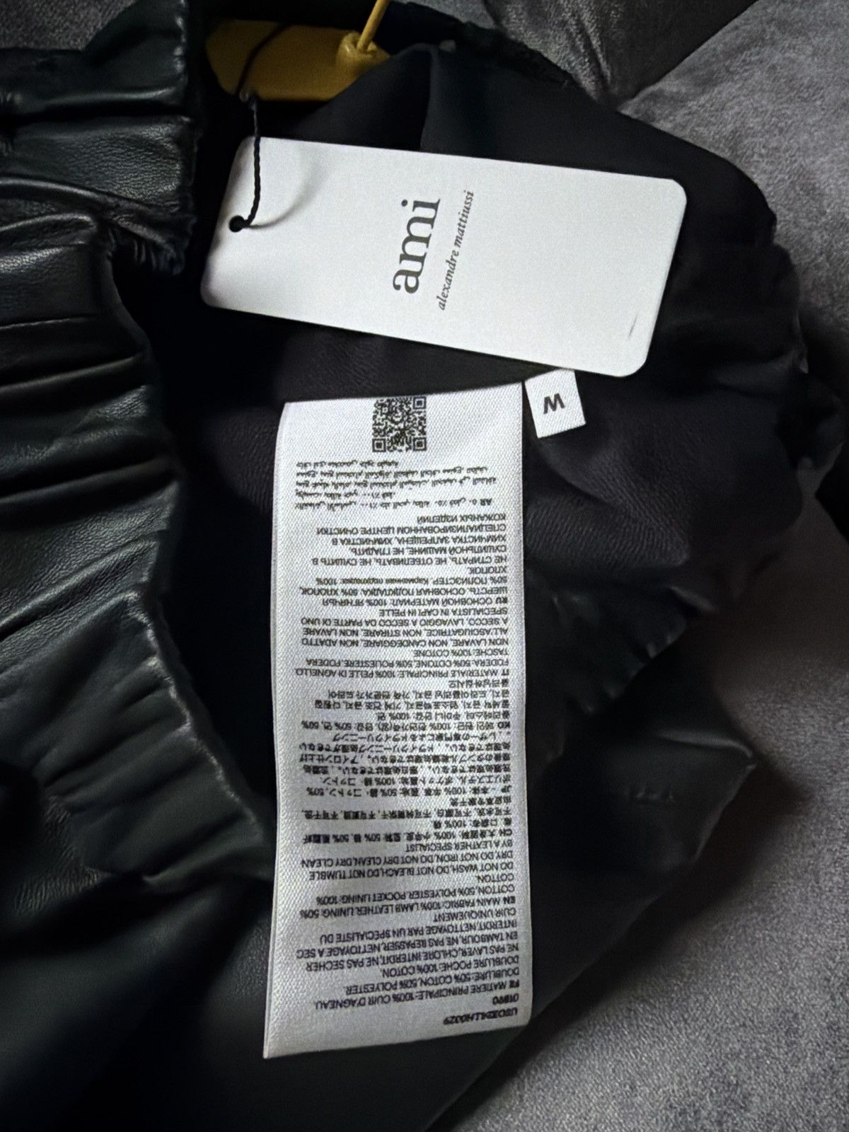 AMI BNWT $1160 Ami Paris Dark Olive Green Lamb Leather Shorts Size US 34 / EU 50 - 18 Thumbnail