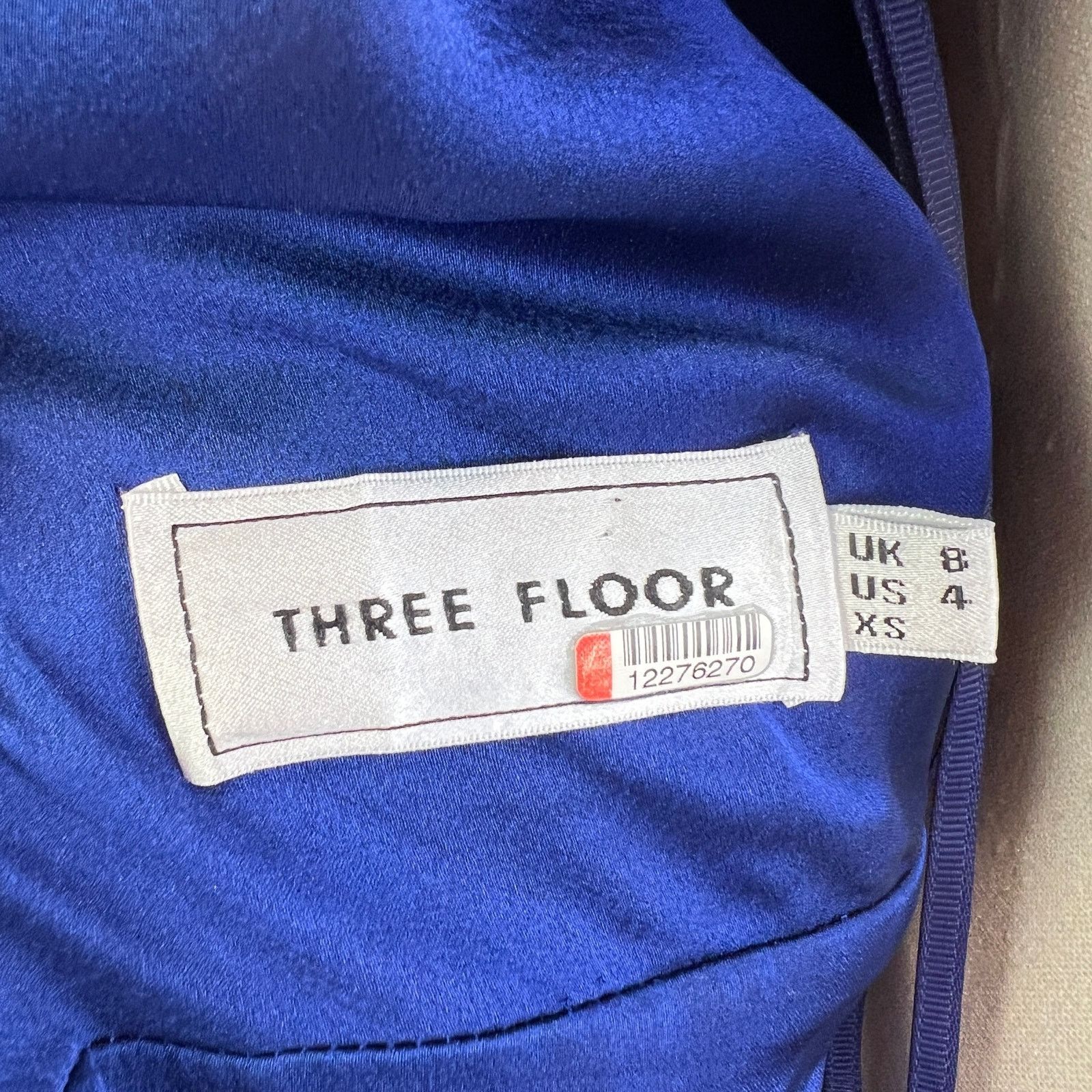 Other Three Floor Polka Dot Ada Dress Blue Ruffles V Neck Midi Size S / US 4 / IT 40 - 3 Thumbnail