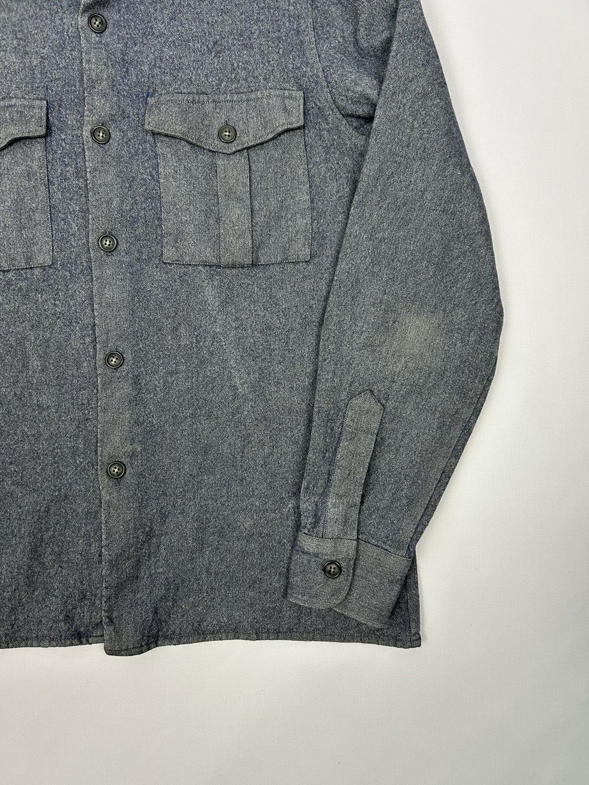 A.P.C. × Vintage A.P.C. Grey Structured Wool Cotton Shirt Size S Size US S / EU 44-46 / 1 - 4 Thumbnail