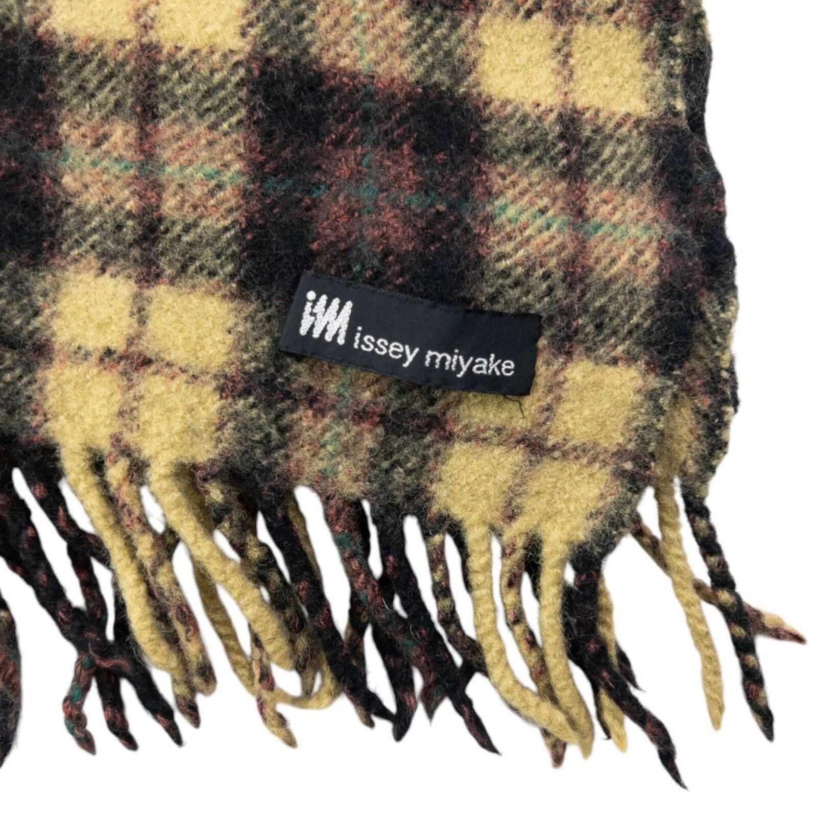 Issey Miyake Vintage 2000s Issey Miyake Checkered Wool Tassel Scarf Size ONE SIZE - 4 Thumbnail