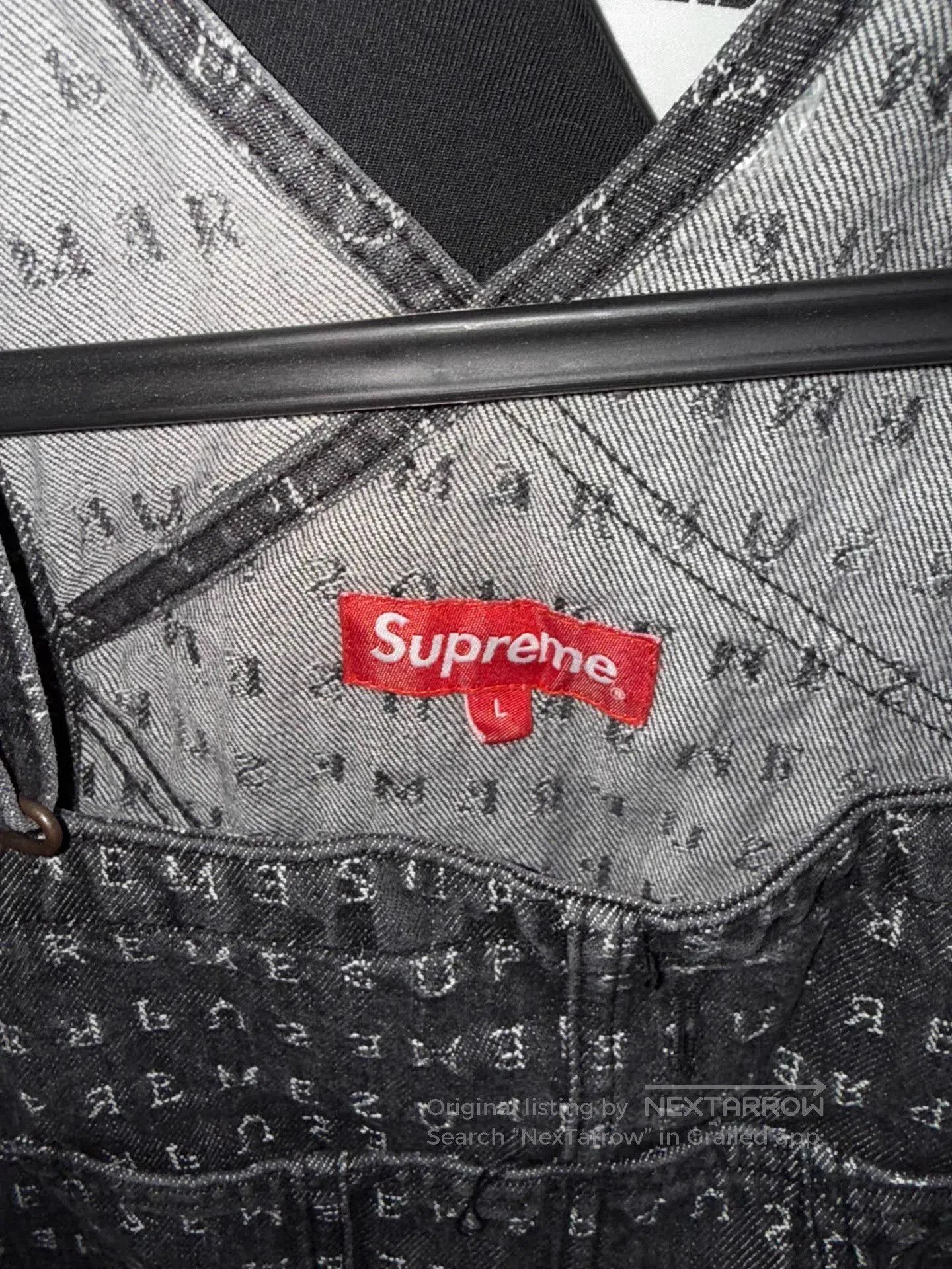 Supreme Black Patterned Denim Overalls. Size US 28 / EU 44 - 3 Thumbnail
