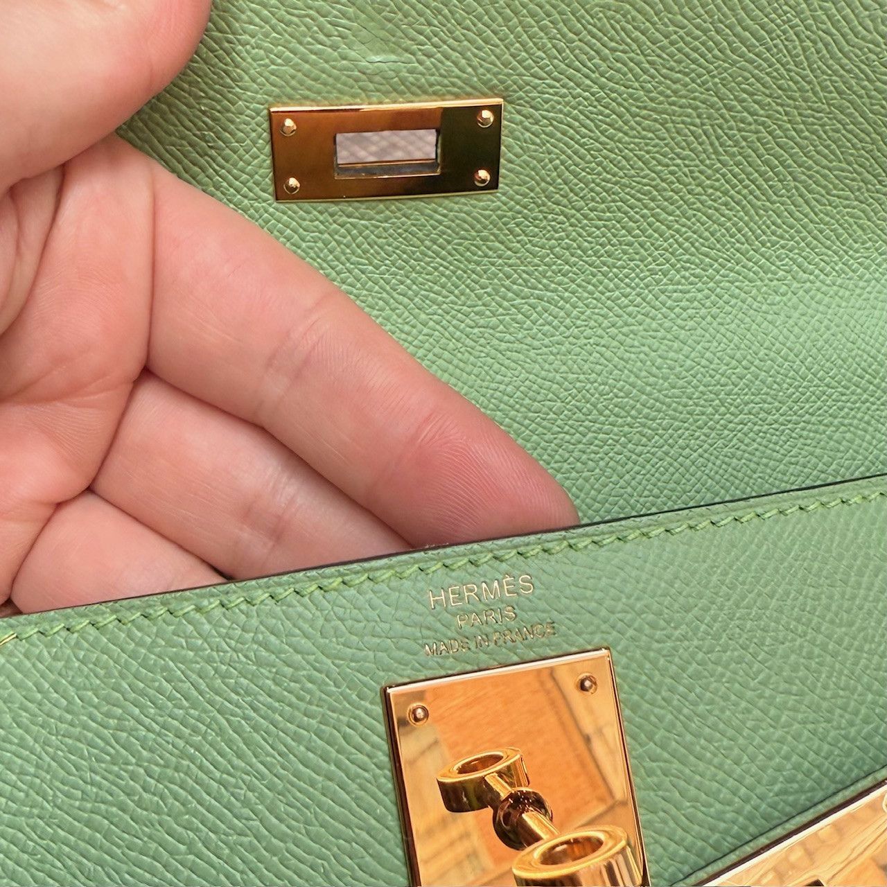 Hermes Hermès 2021 Criquet Green Epsom Kelly II Sellier 28 GHW Bag Size ONE SIZE - 14 Thumbnail