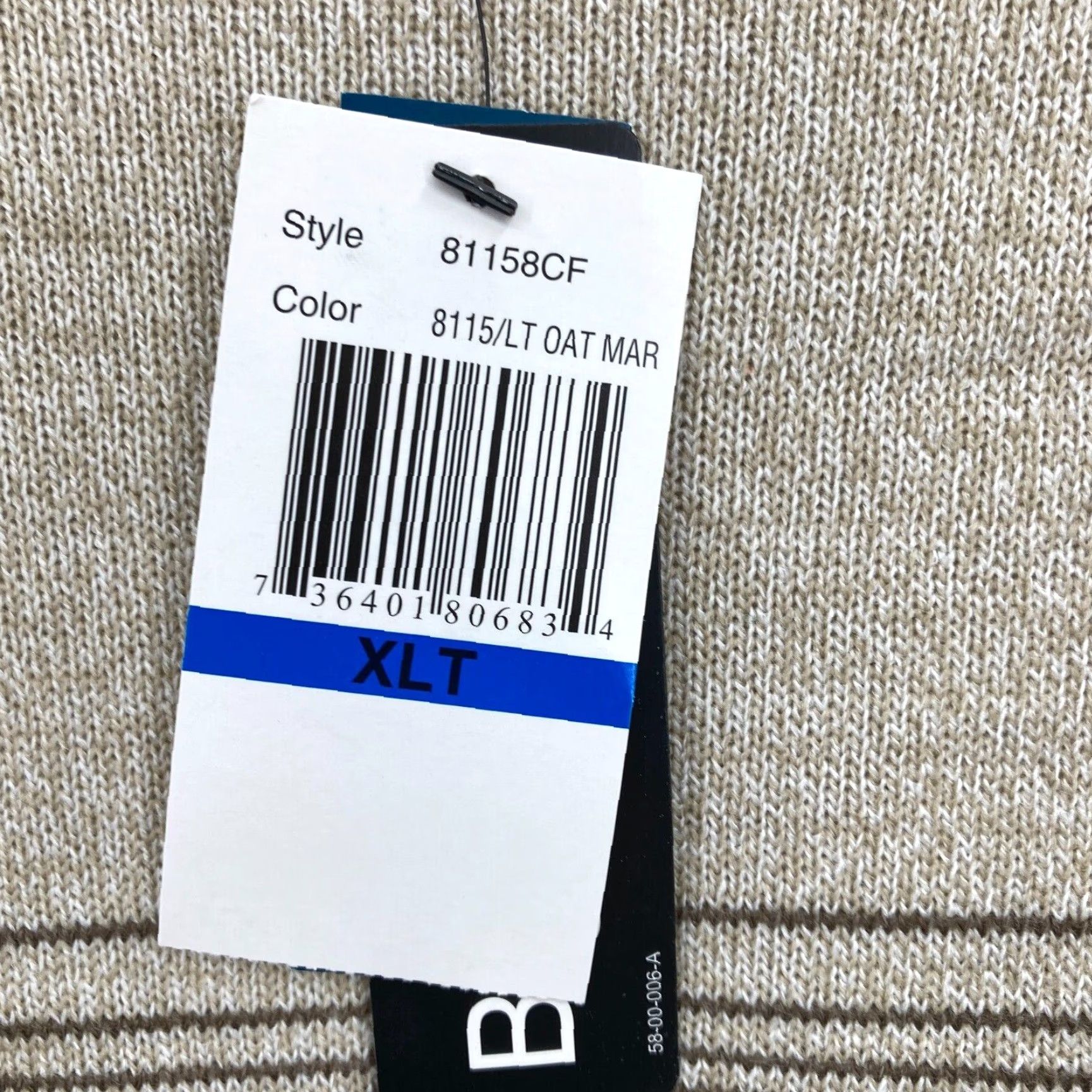 Dockers DOCKERS Sweater Mens XLT Beige Acrylic Striped Knit Casual NWT Big & Tall Pullover Crew Neck, Long Sleeve, All Seasons, Regular Fit, NWT Size US XL / EU 56 / 4 - 5 Thumbnail